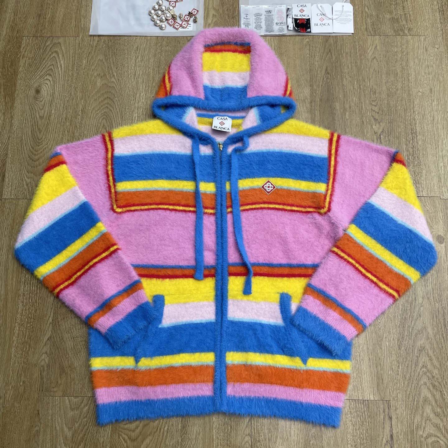 Casablanca Fluffy Oversized Hooded Sweatshirt   Z6021 - DesignerGu