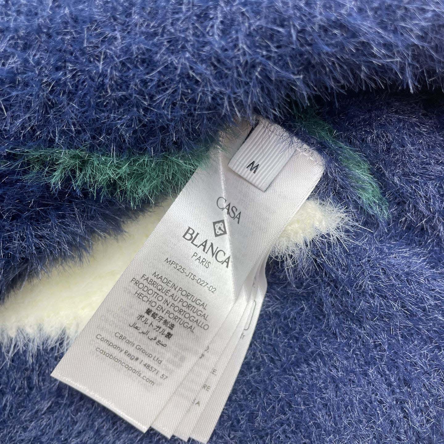 Casablanca Striped Fluffy Zip Up Jumper     D0106 - DesignerGu