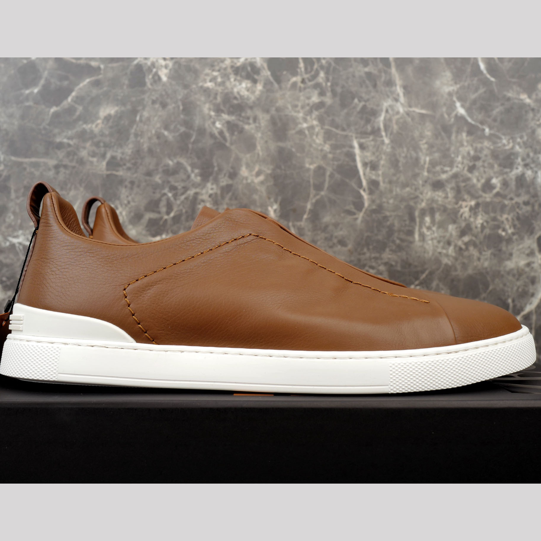 Zegna Beige Secondskin Triple Stitch™ Sneakers - DesignerGu