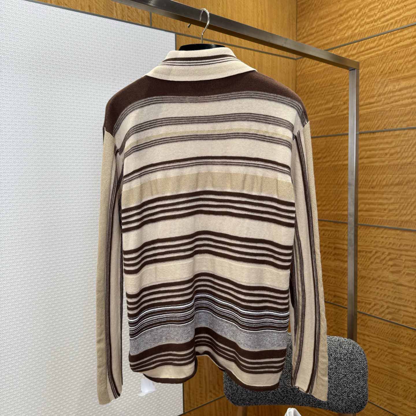 Bottega Veneta Men's Striped Linen-Blend Polo Shirt - DesignerGu