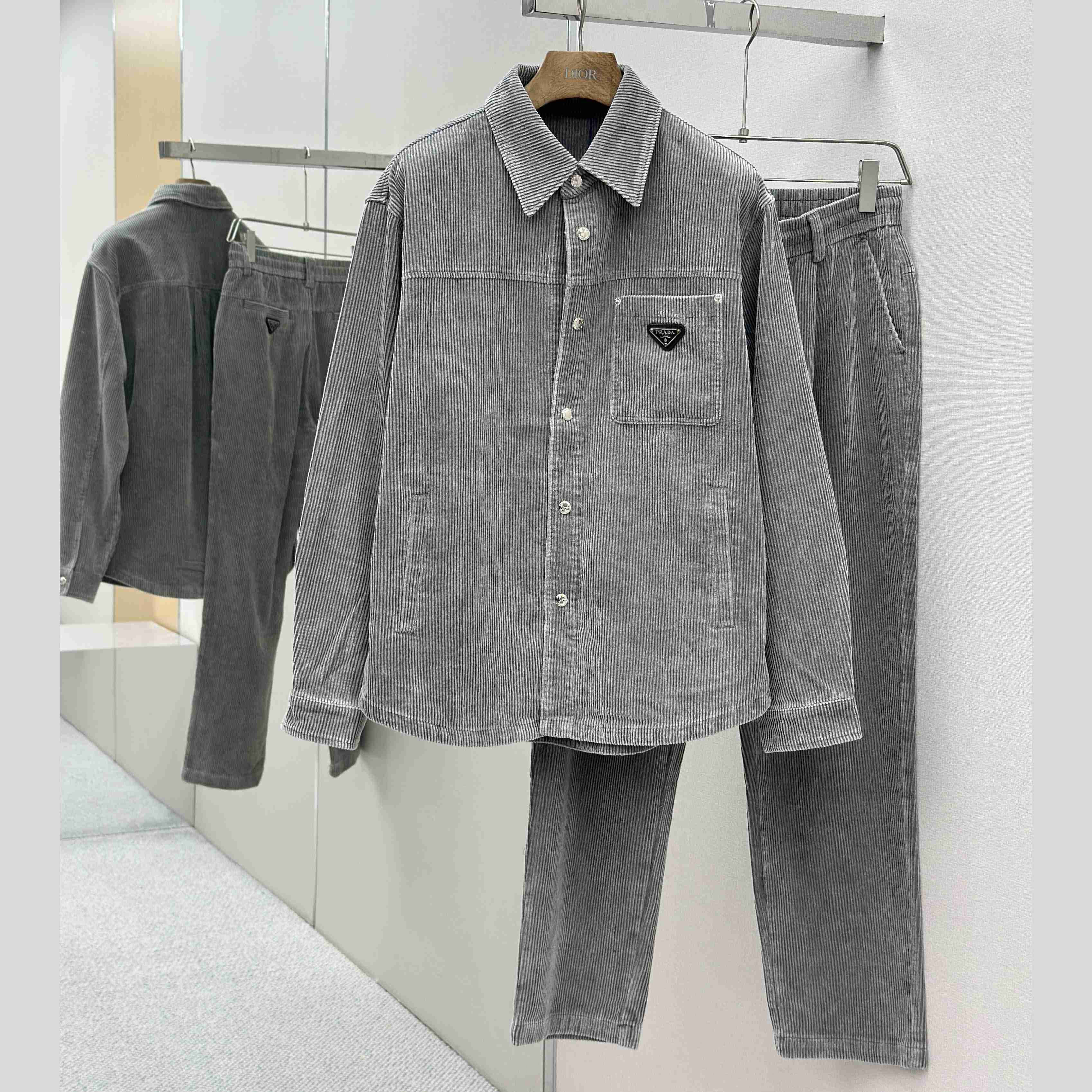 Prada Stretch Cotton Shirt And Pants - DesignerGu