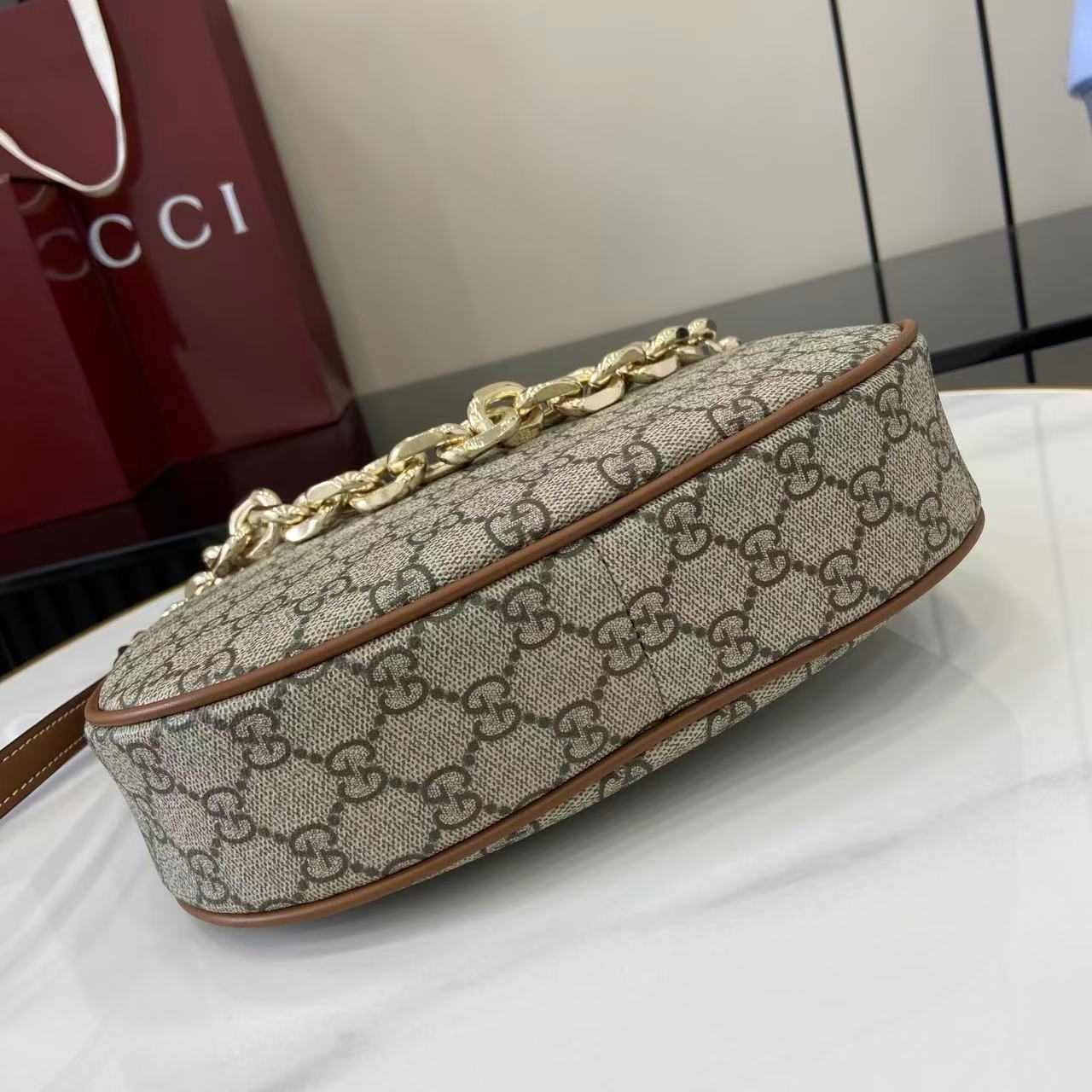 Gucci GG Emblem Medium Shoulder Bag - DesignerGu