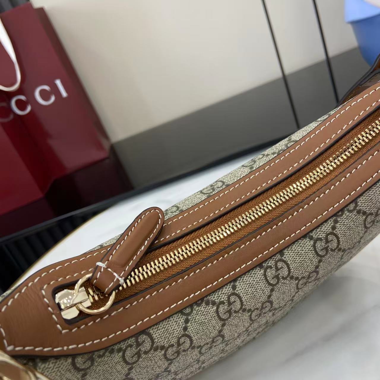 Gucci GG Emblem Medium Shoulder Bag - DesignerGu