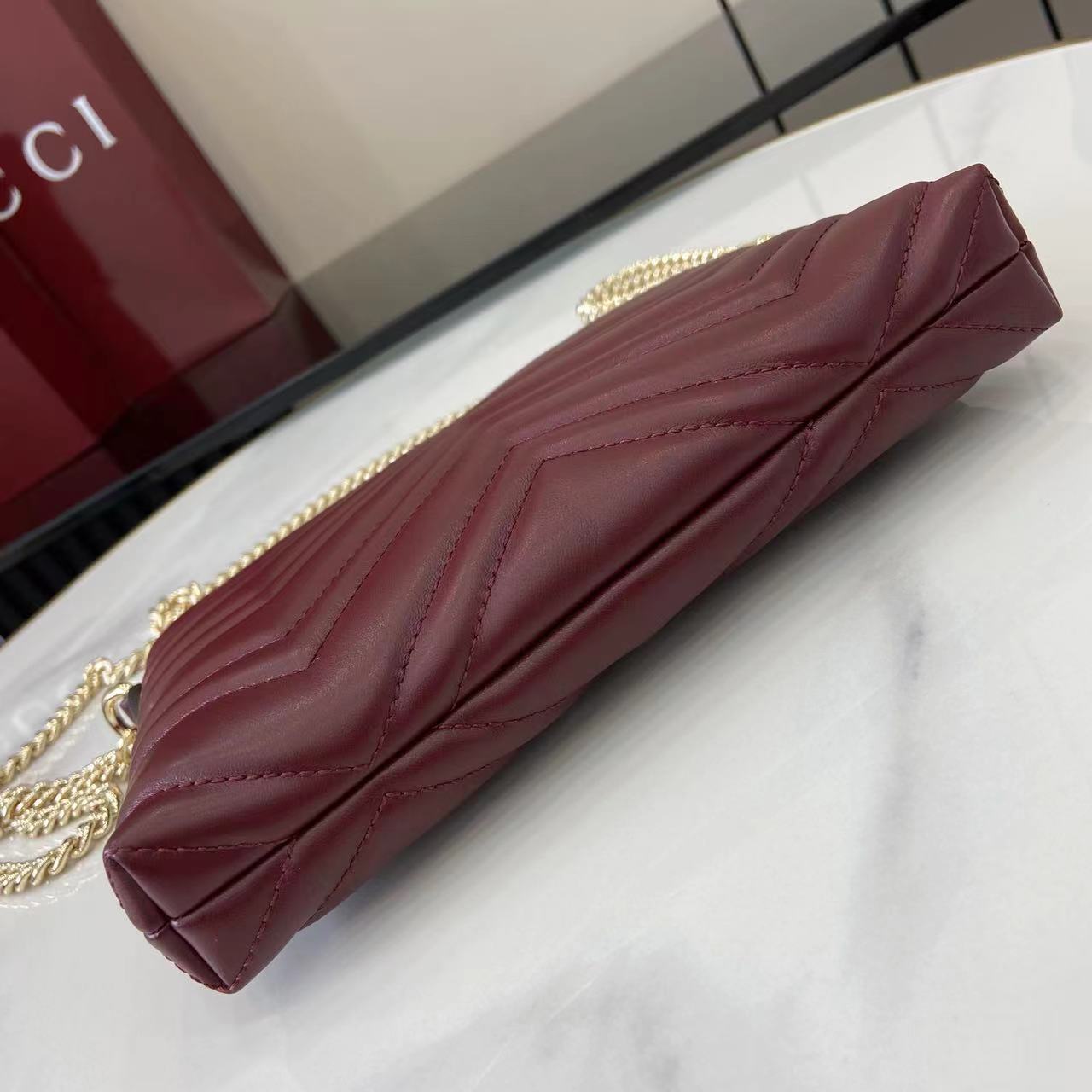 Gucci GG Marmont Pochette With Chain - DesignerGu