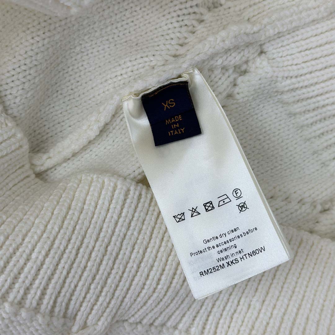 Louis Vuitton Embellished Cable Knit Wool Blend Pullover   1AGJUZ - DesignerGu