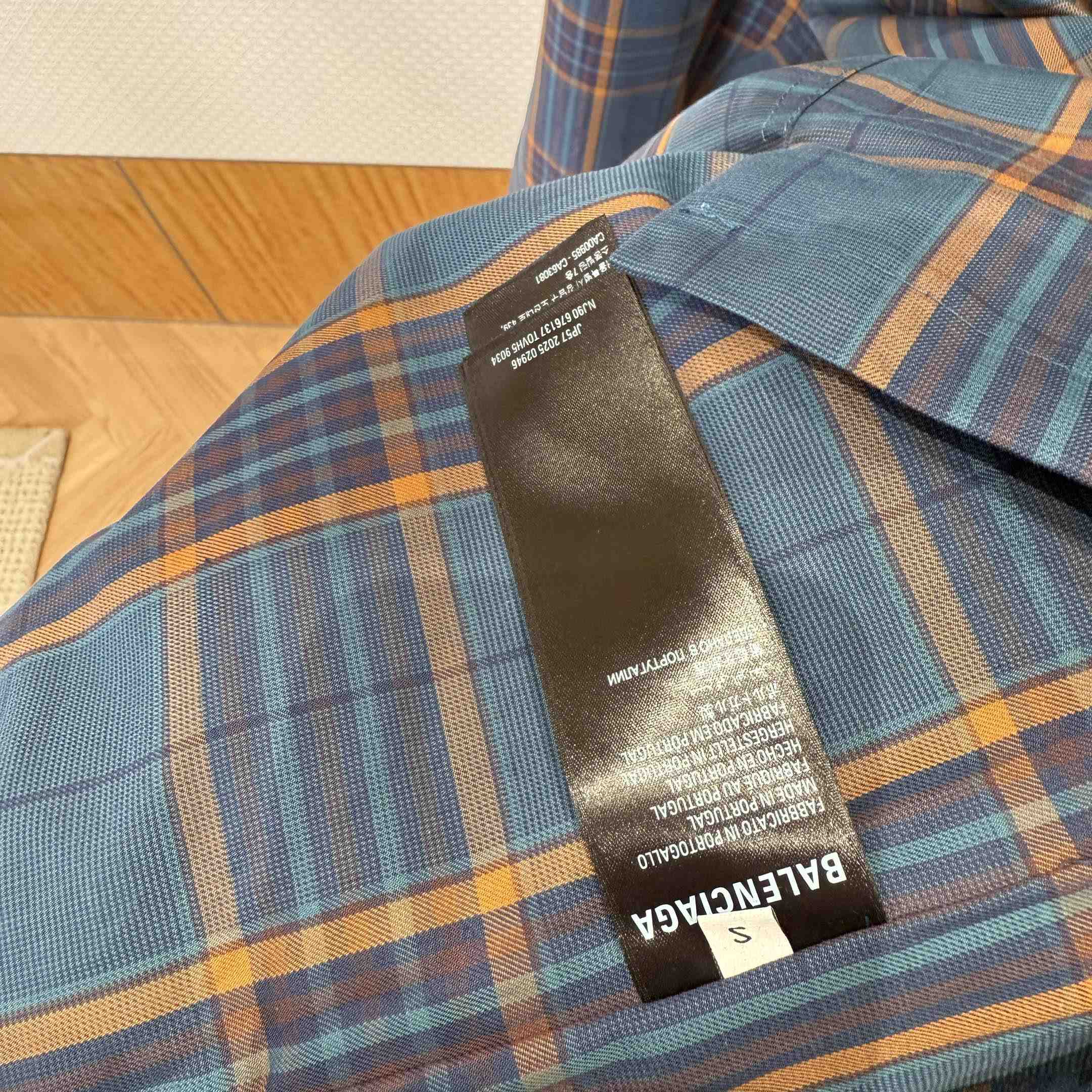 Balenciaga Zip-Up Shirt In Blue And Orange - DesignerGu