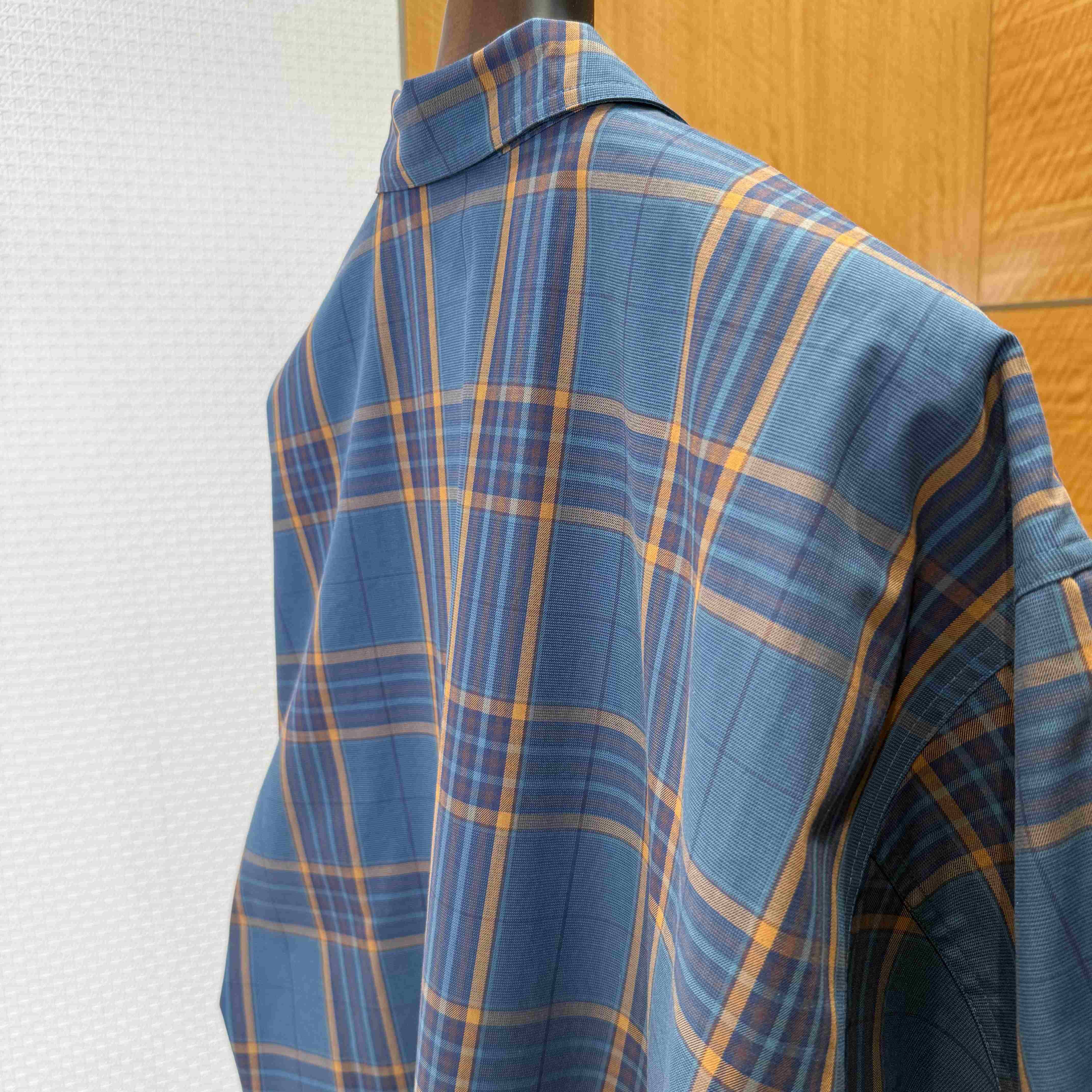 Balenciaga Zip-Up Shirt In Blue And Orange - DesignerGu