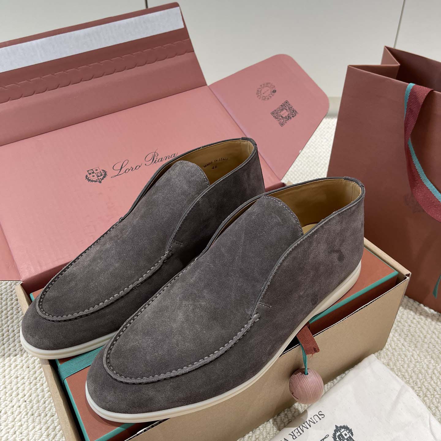 Loro Piana White Sole Summer Walk Loafers - DesignerGu