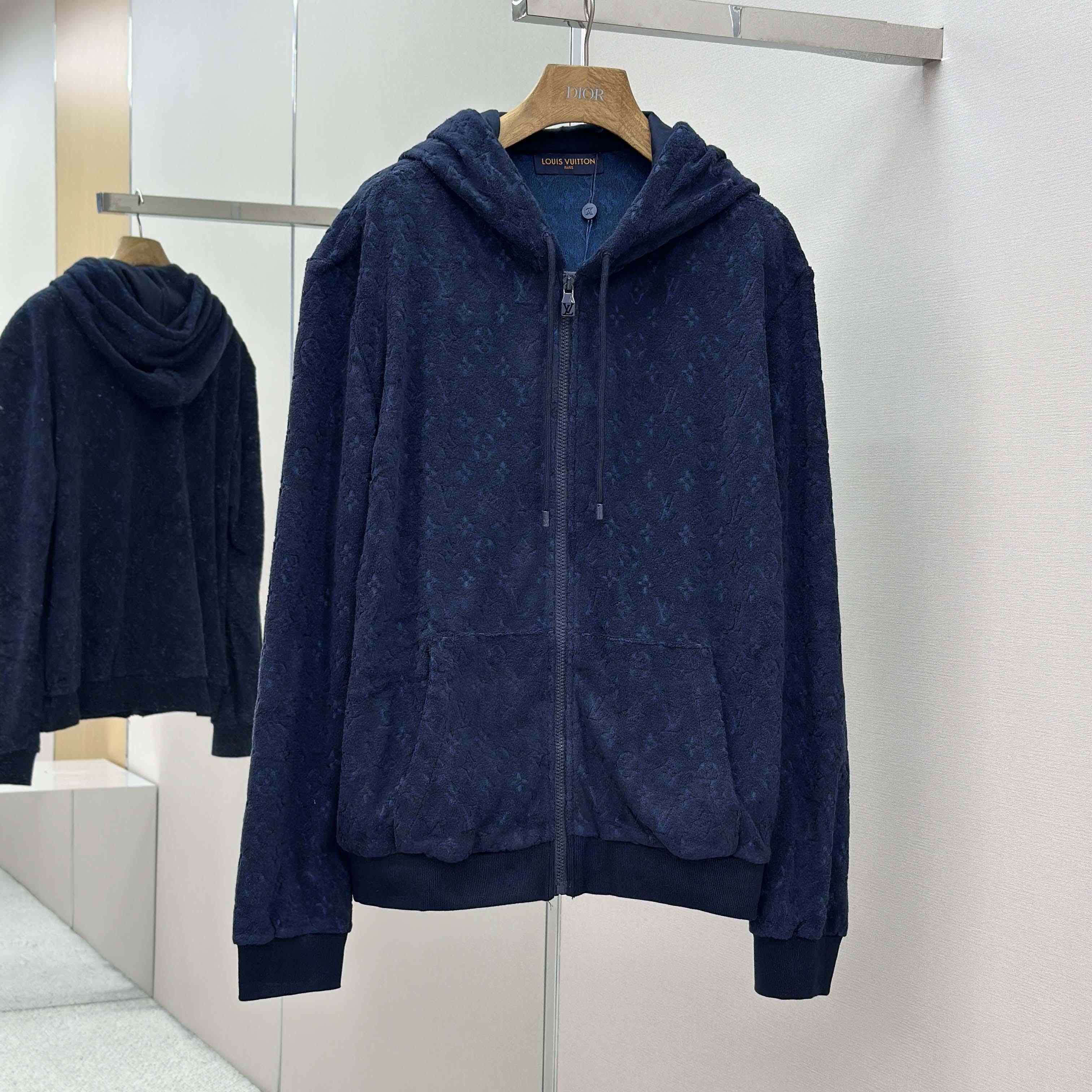 Louis Vuitton Monogram French Terry Zip-Through Hoodie   1AHUWW - DesignerGu