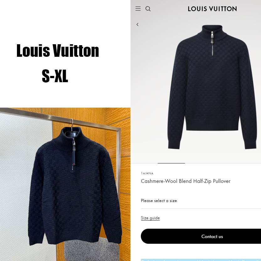 Louis Vuitton Cashmere-Wool Blend Half-Zip Pullover   1AIHNA - DesignerGu