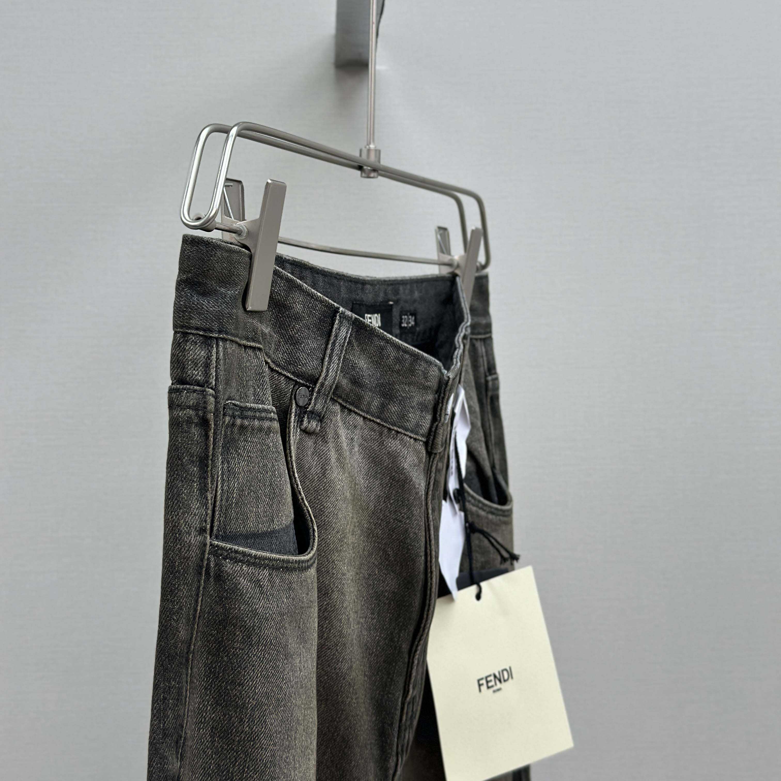 Fendi Grey Overdyed Jeans - DesignerGu