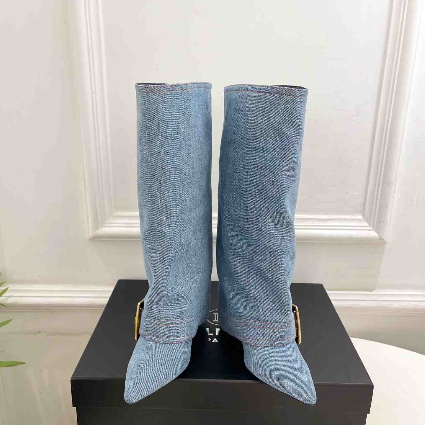 Balmain Anthem Denim Boots - DesignerGu