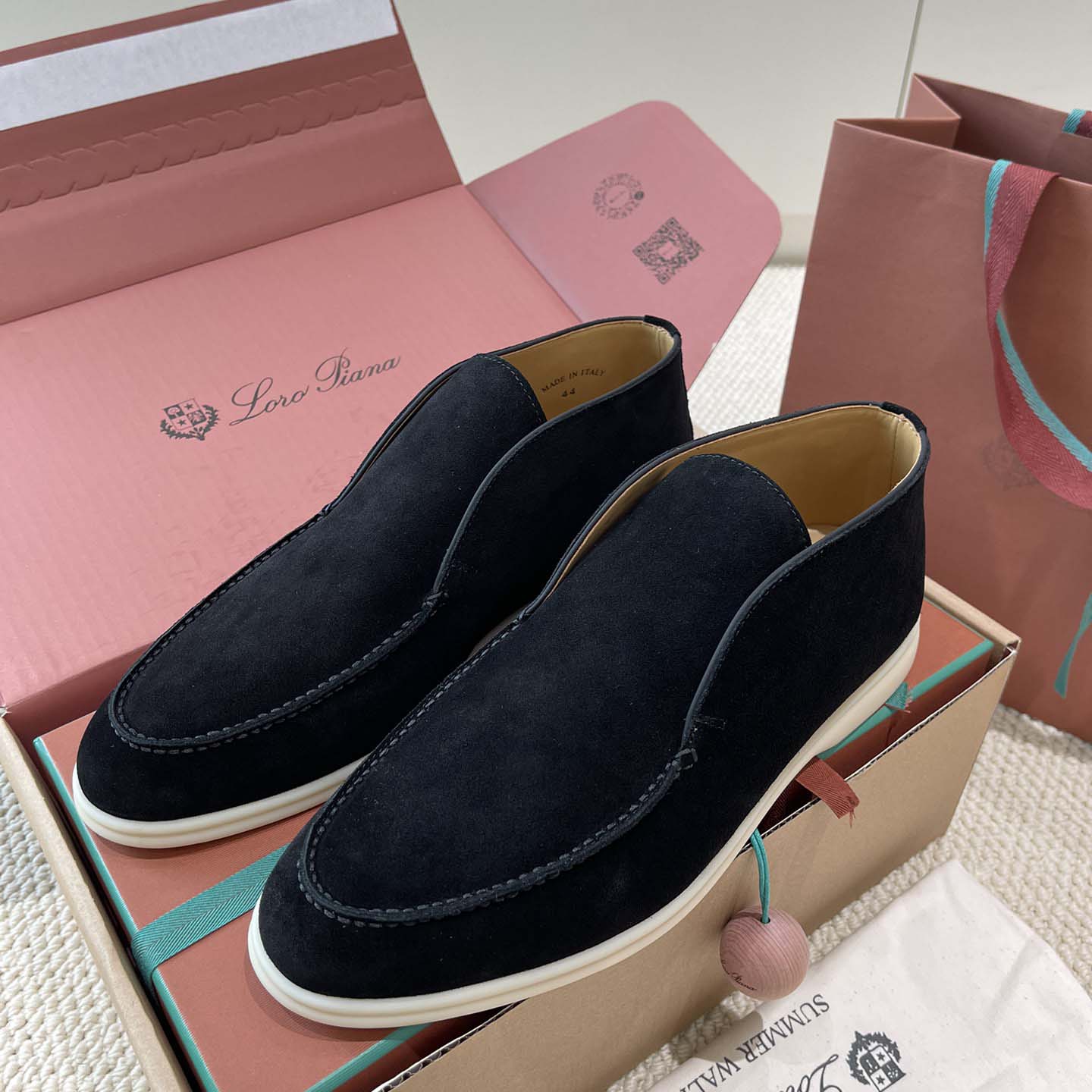 Loro Piana White Sole Summer Walk Loafers - DesignerGu