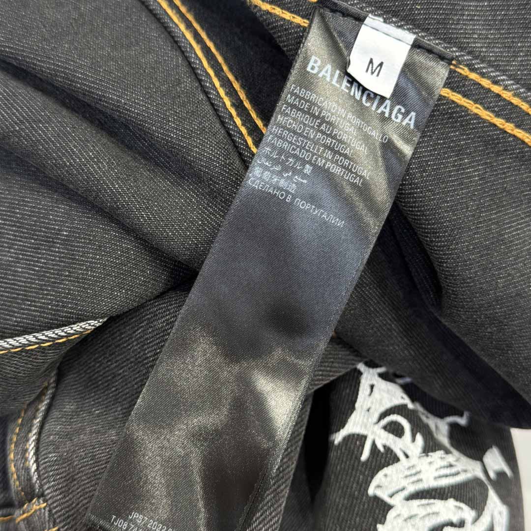 Balenciaga Graffiti Denim Jacket - DesignerGu