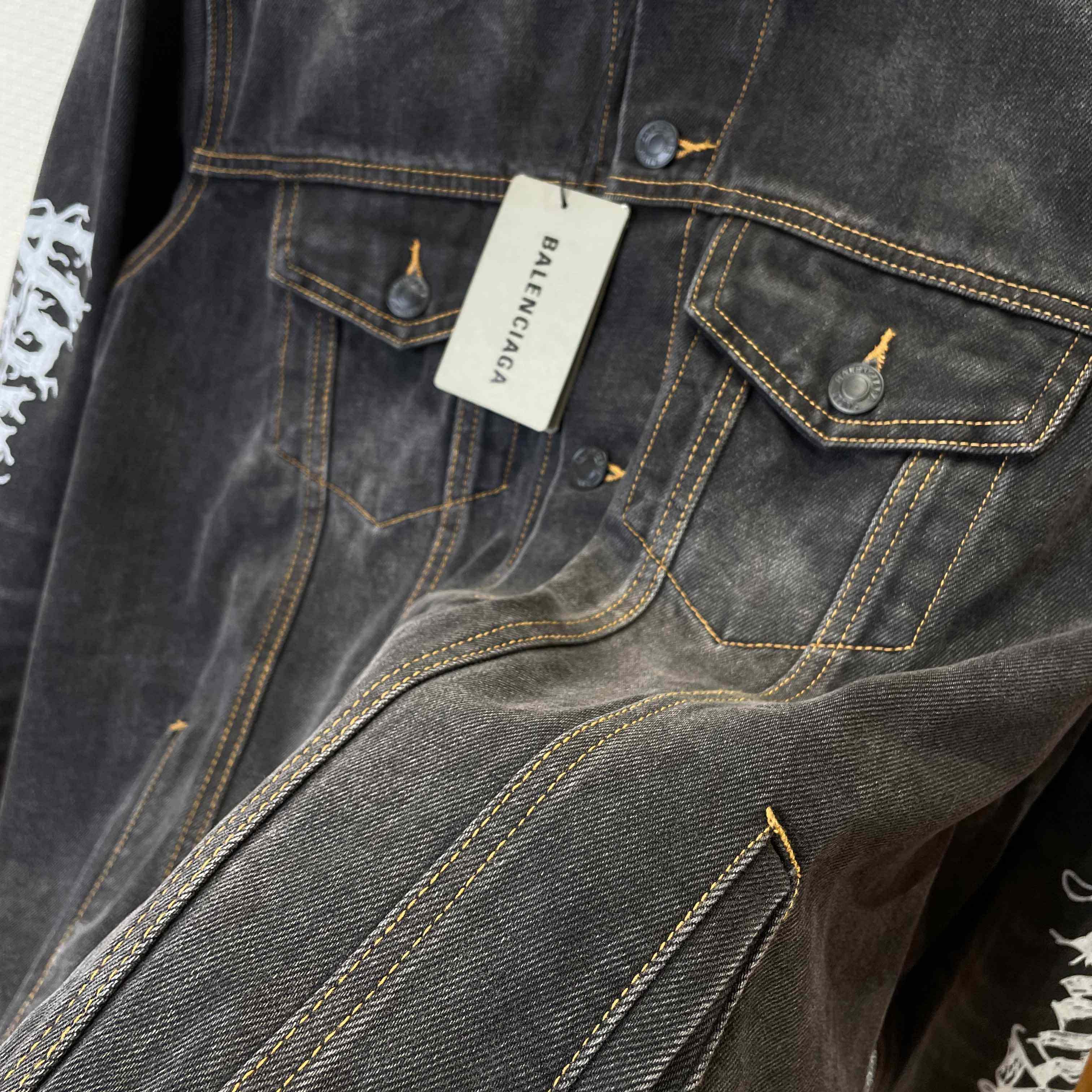 Balenciaga Graffiti Denim Jacket - DesignerGu