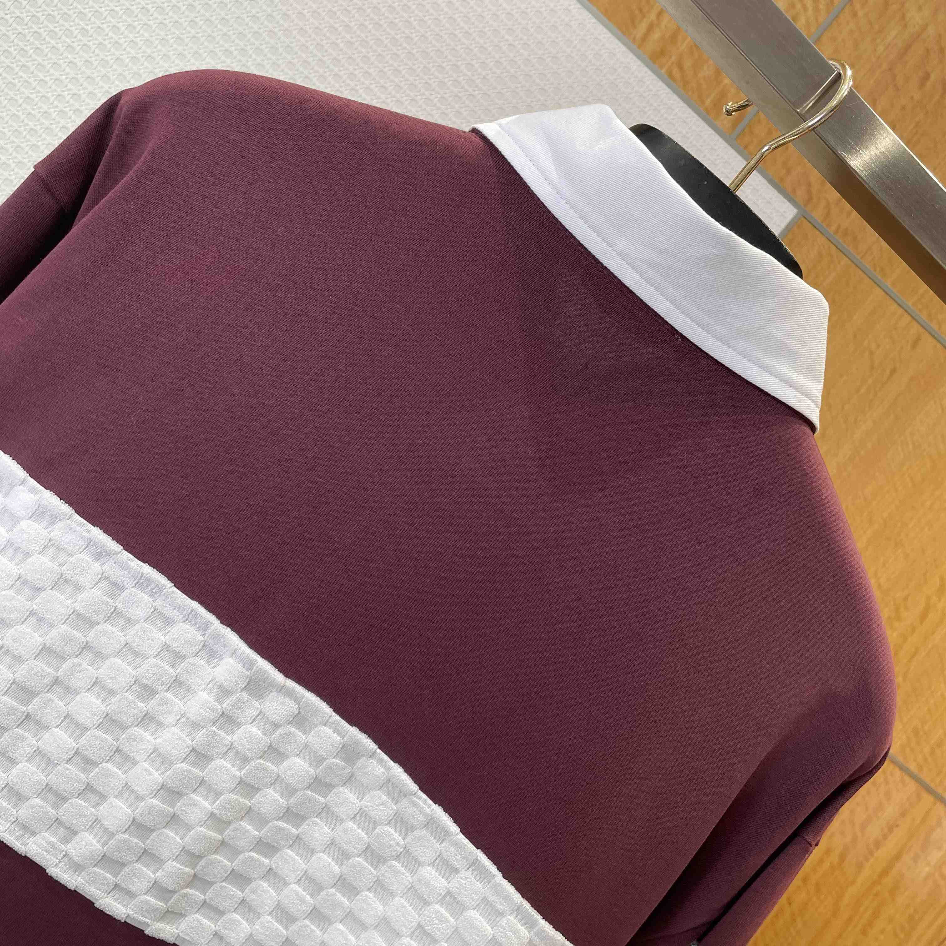 Louis Vuitton Damier Striped Long-Sleeved Polo Shirt   1AIKBY - DesignerGu