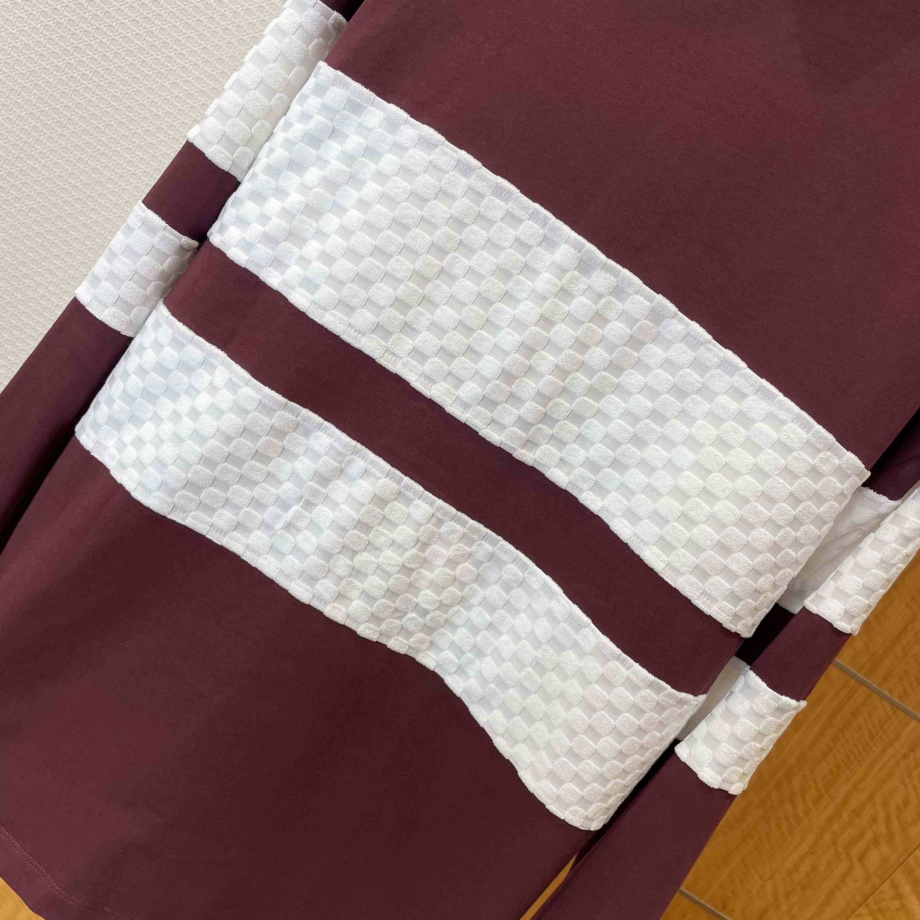 Louis Vuitton Damier Striped Long-Sleeved Polo Shirt   1AIKBY - DesignerGu