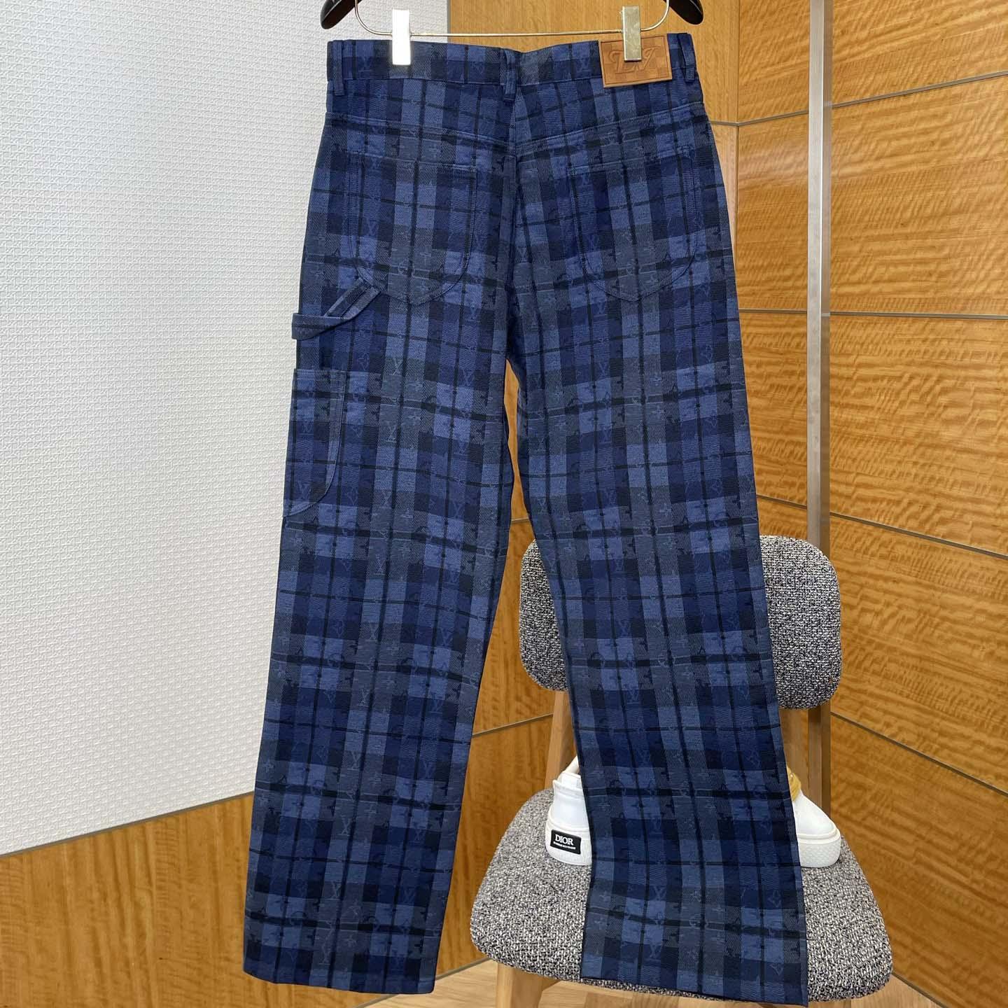 Louis Vuitton Monogram Tartan Denim Pants   1AIJUQ - DesignerGu