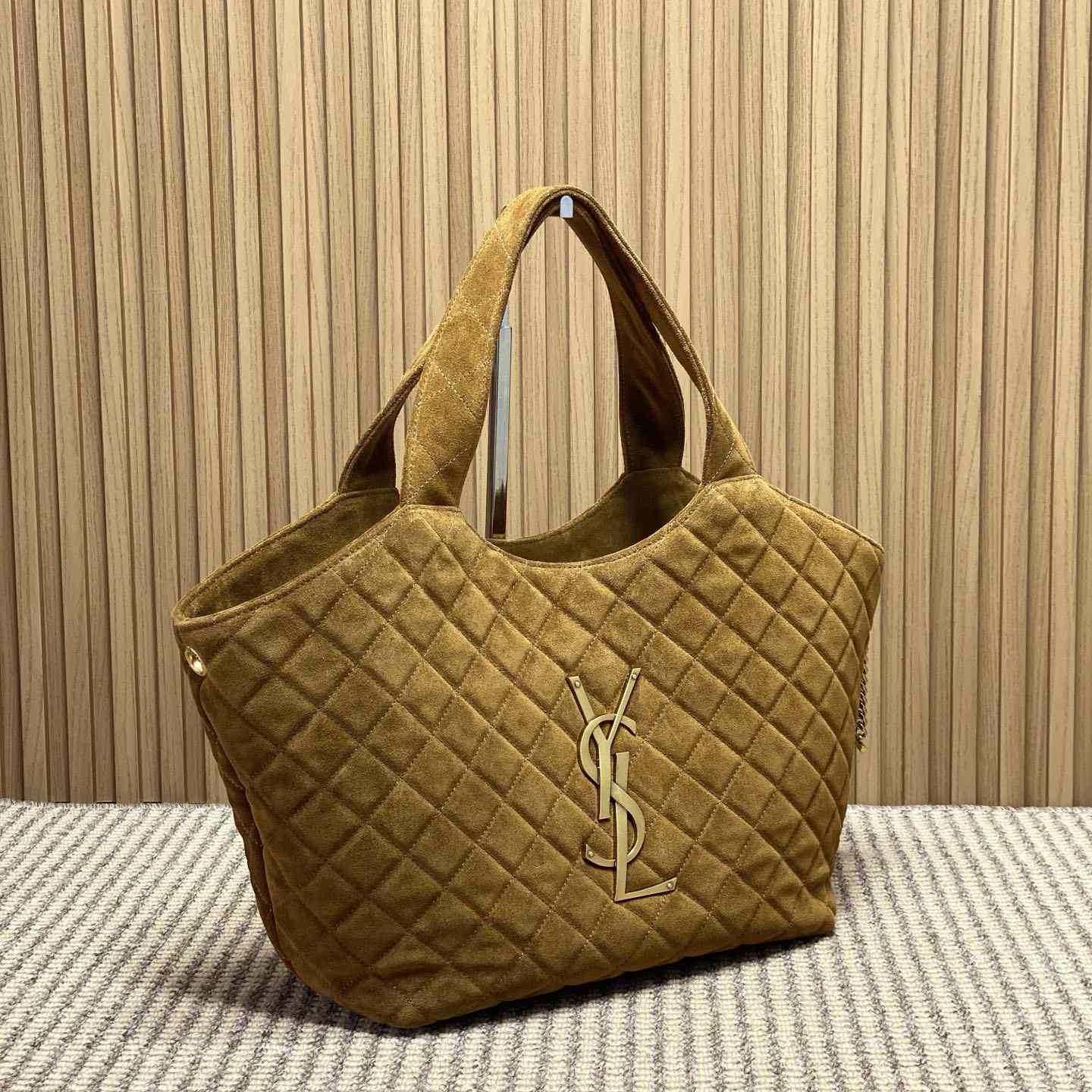 Saint Laurent Icare Medium In Quilted Suede  - DesignerGu