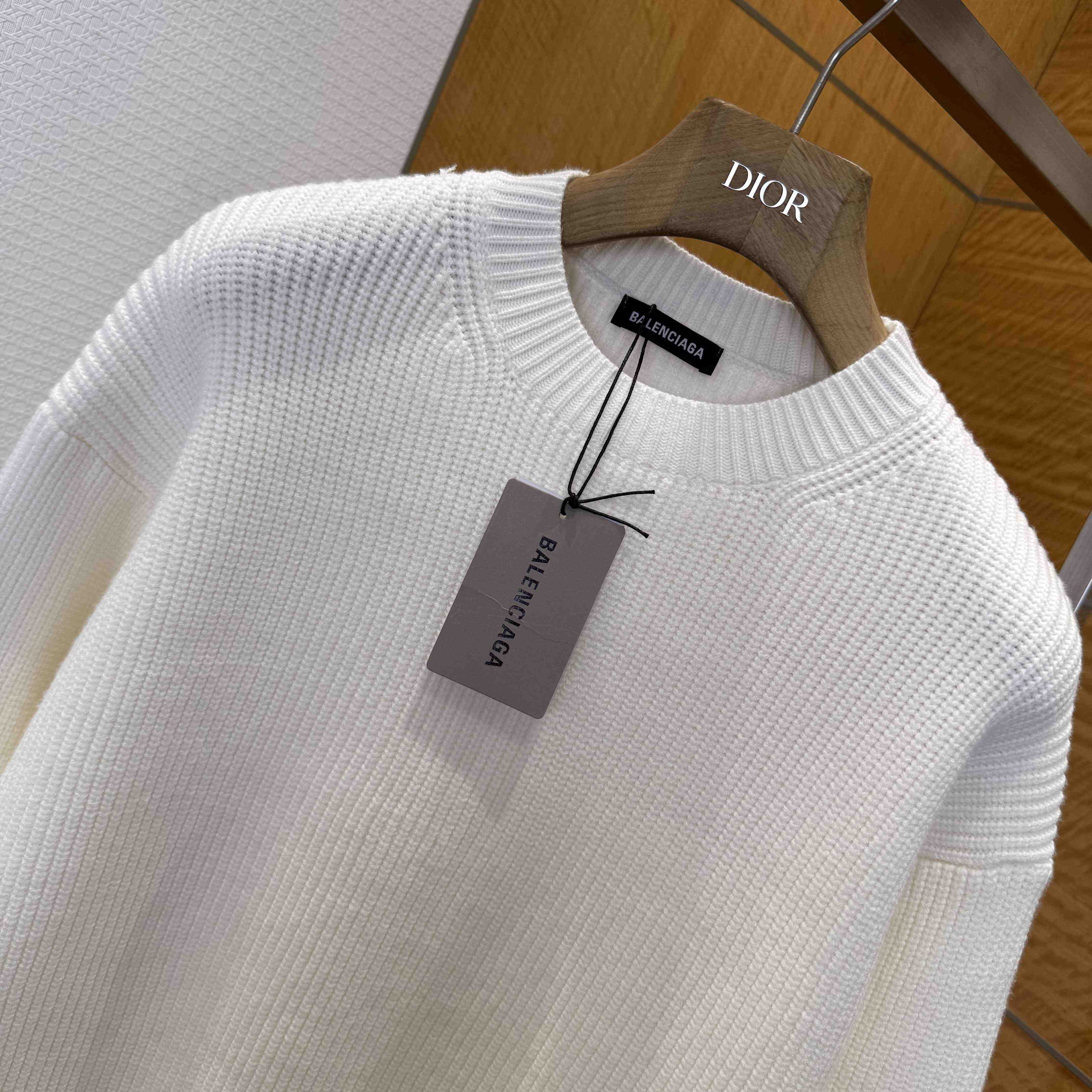 Balenciaga Logo-patch Stretch-wool Jumper - DesignerGu