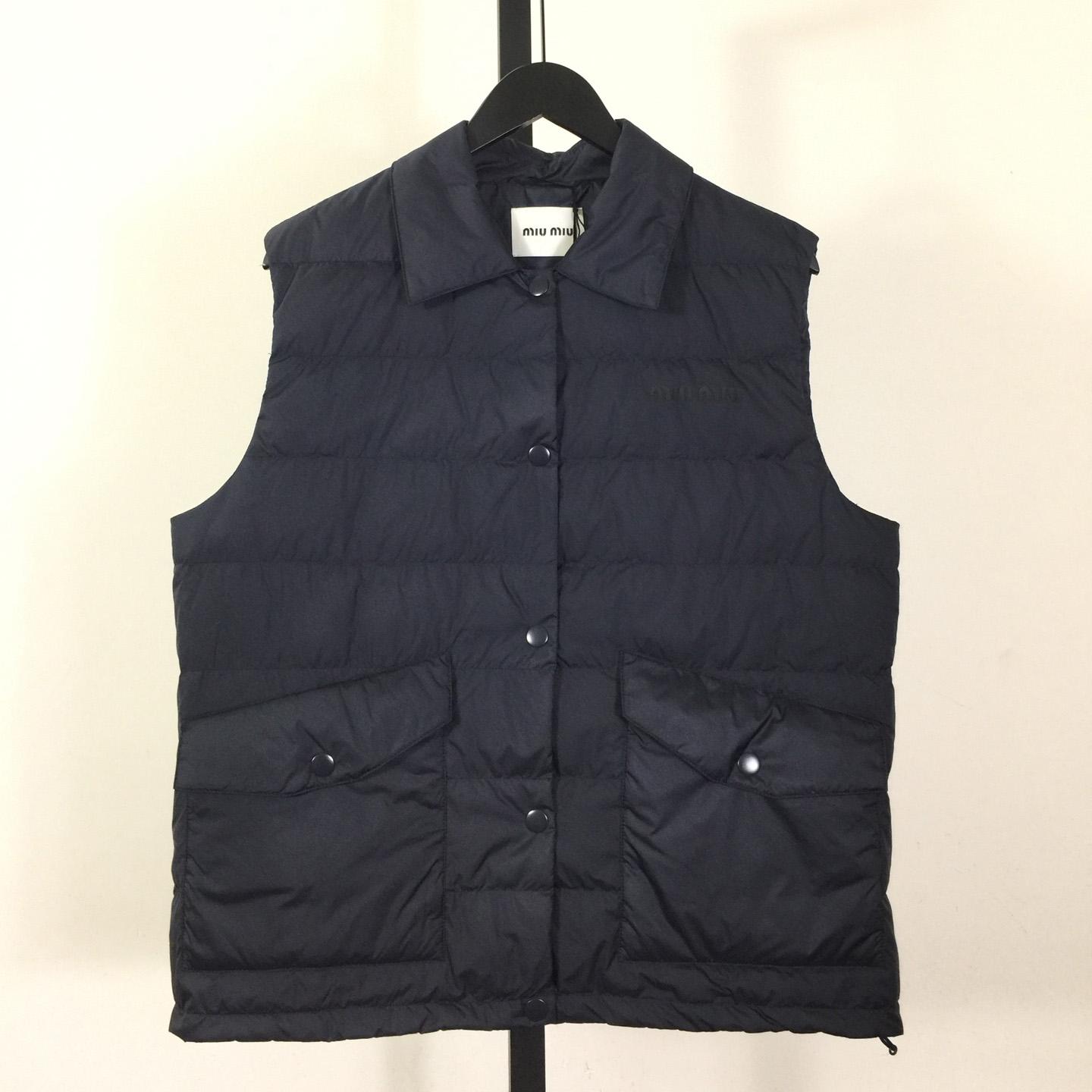 Miu Miu Technical Pongé Down Vest - DesignerGu