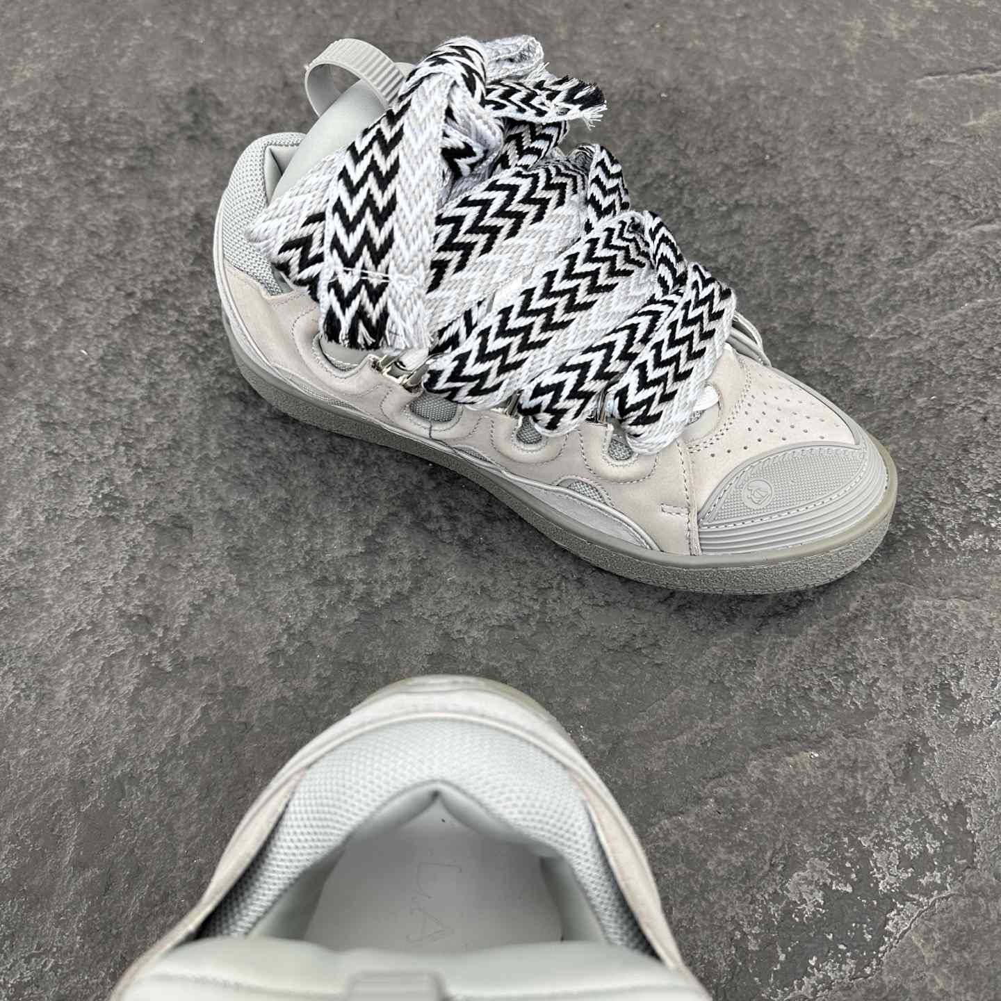 Lanvin Leather Curb Sneakers - DesignerGu