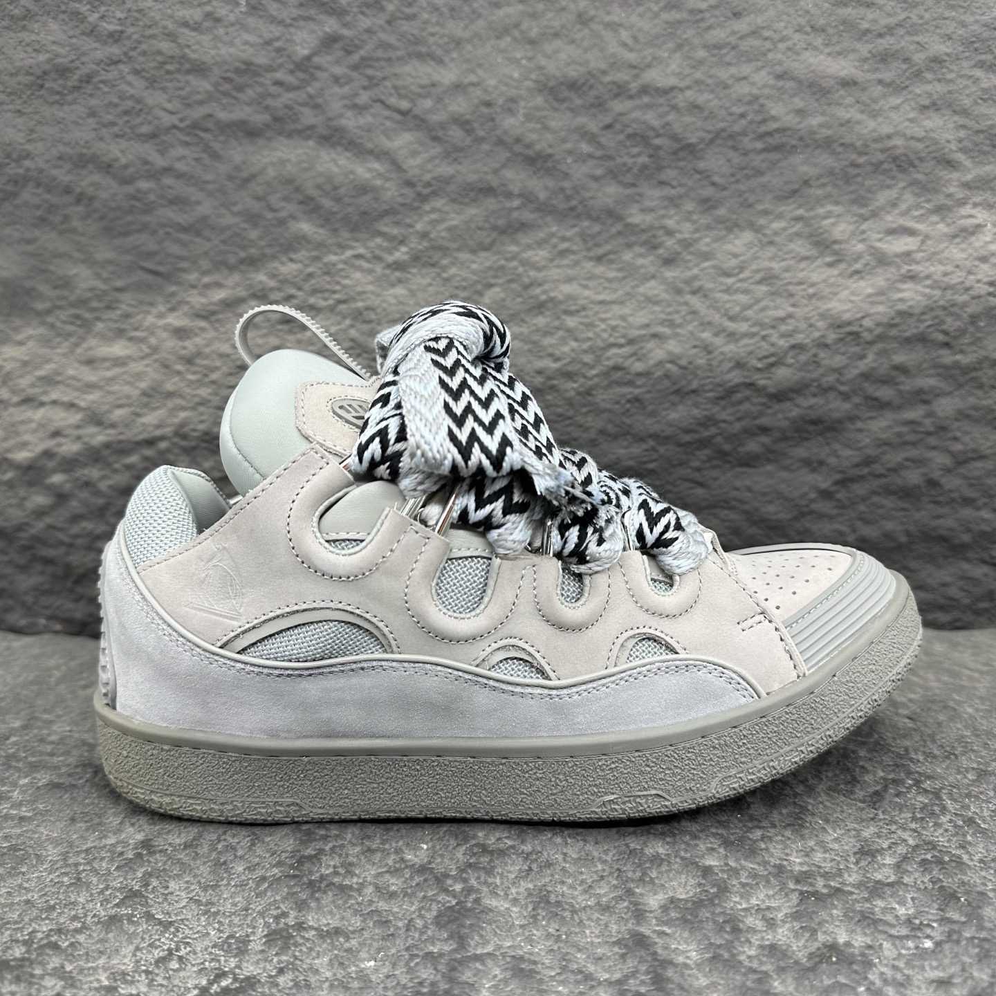 Lanvin Leather Curb Sneakers - DesignerGu