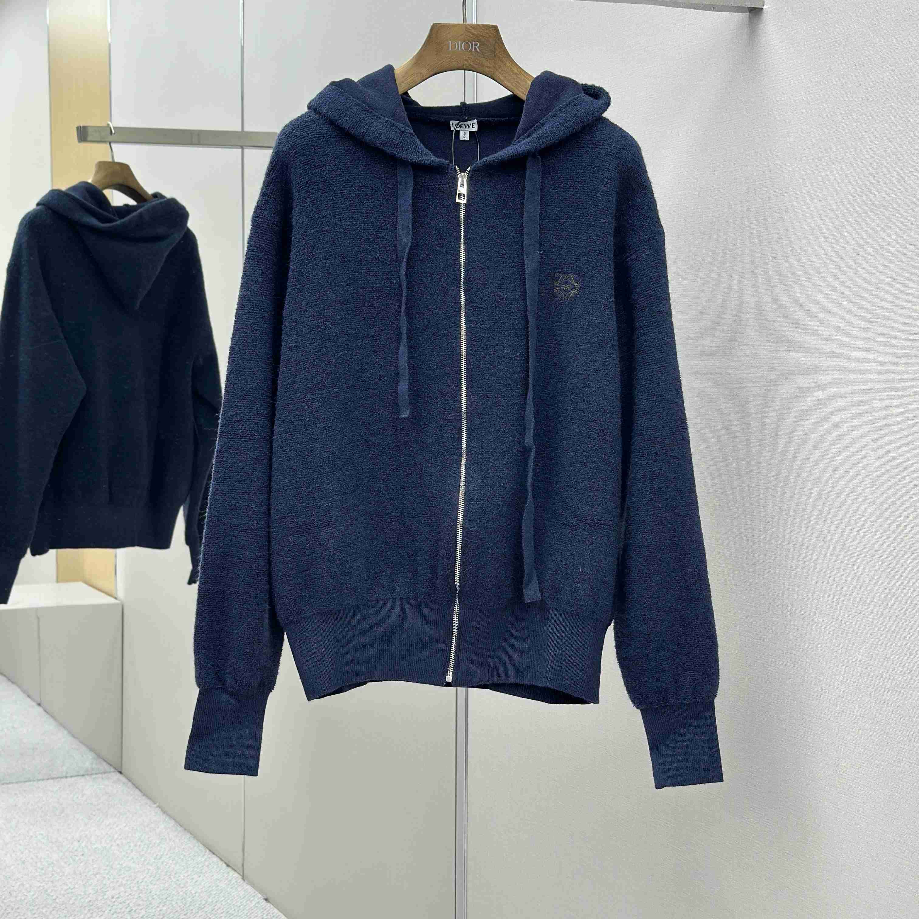 Loewe Anagram Zip-up Hoodie In Wool - DesignerGu