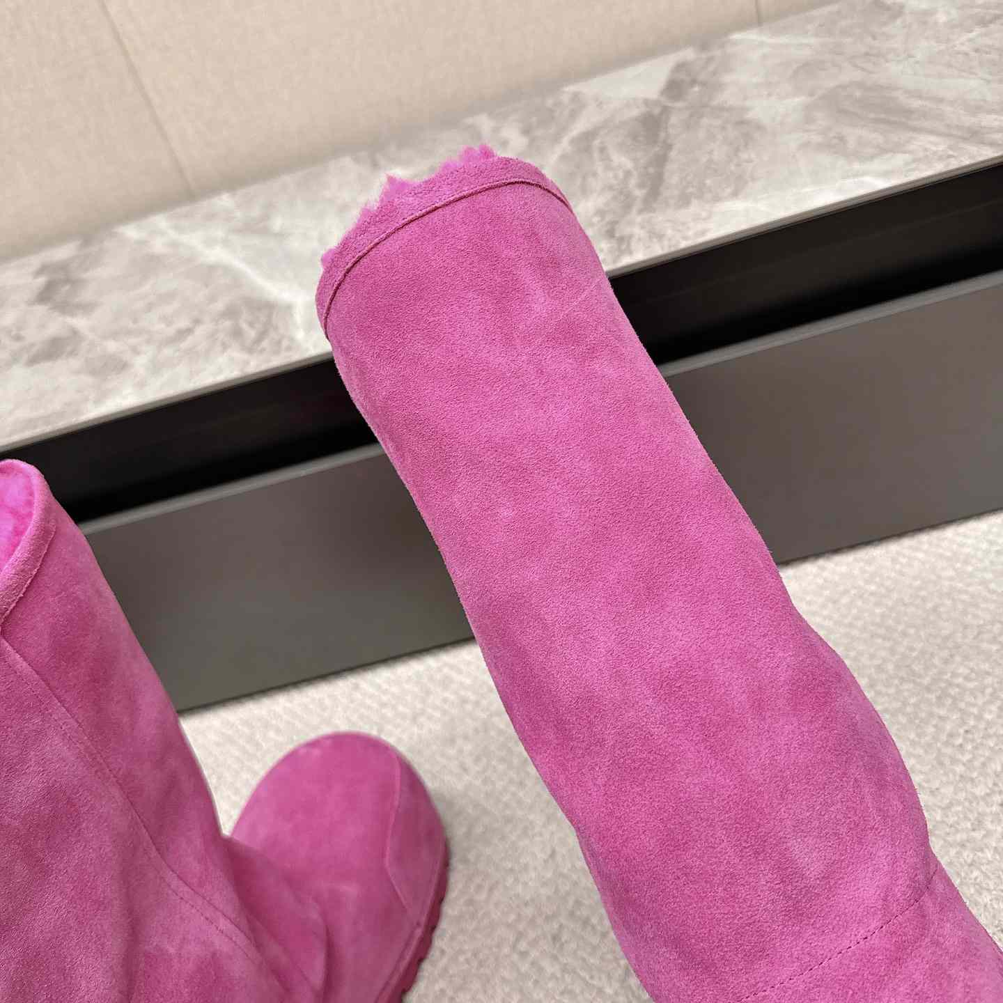 Balenciaga Alaska Fur High Boots - DesignerGu