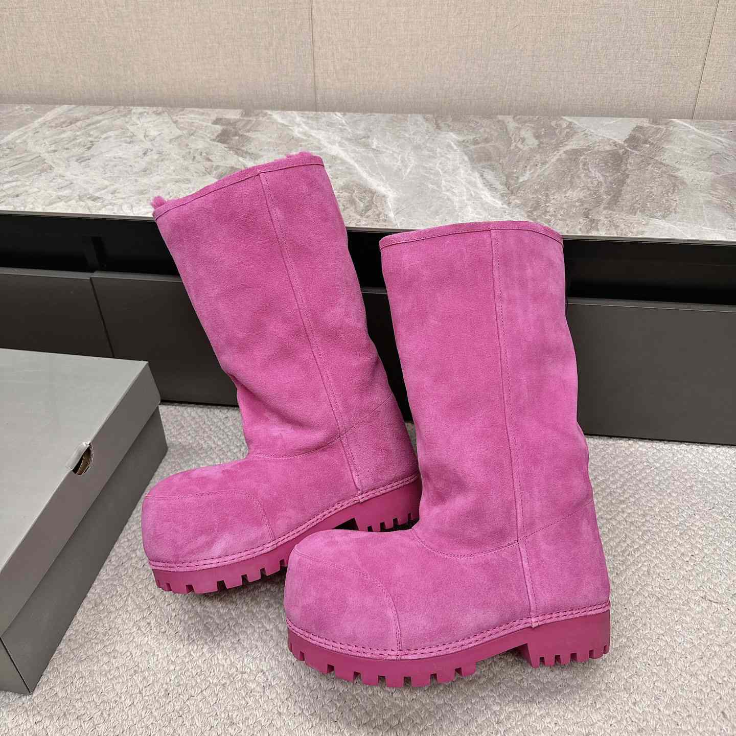 Balenciaga Alaska Fur High Boots - DesignerGu