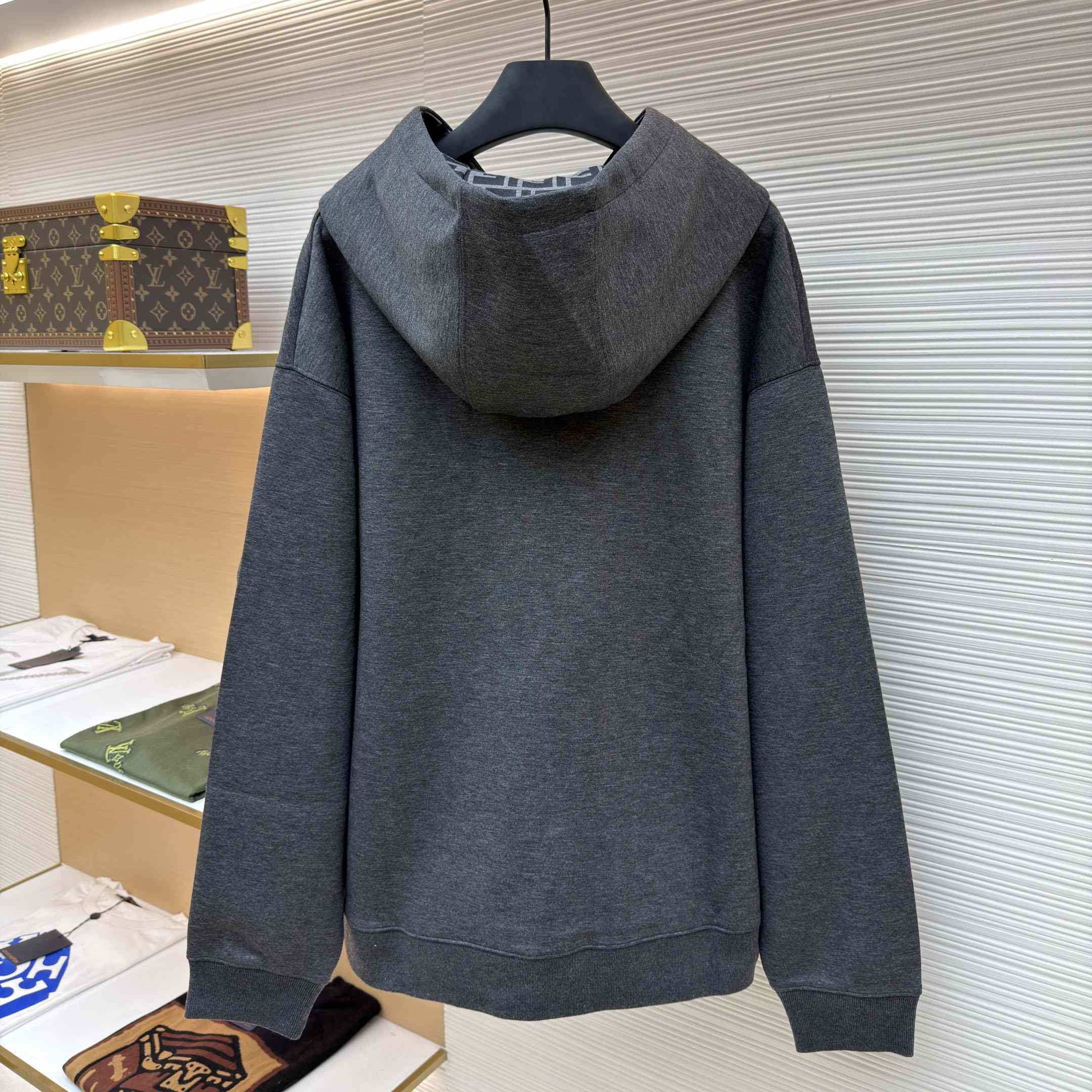 Fendi Dark Gray Cotton Sweatshirt - DesignerGu