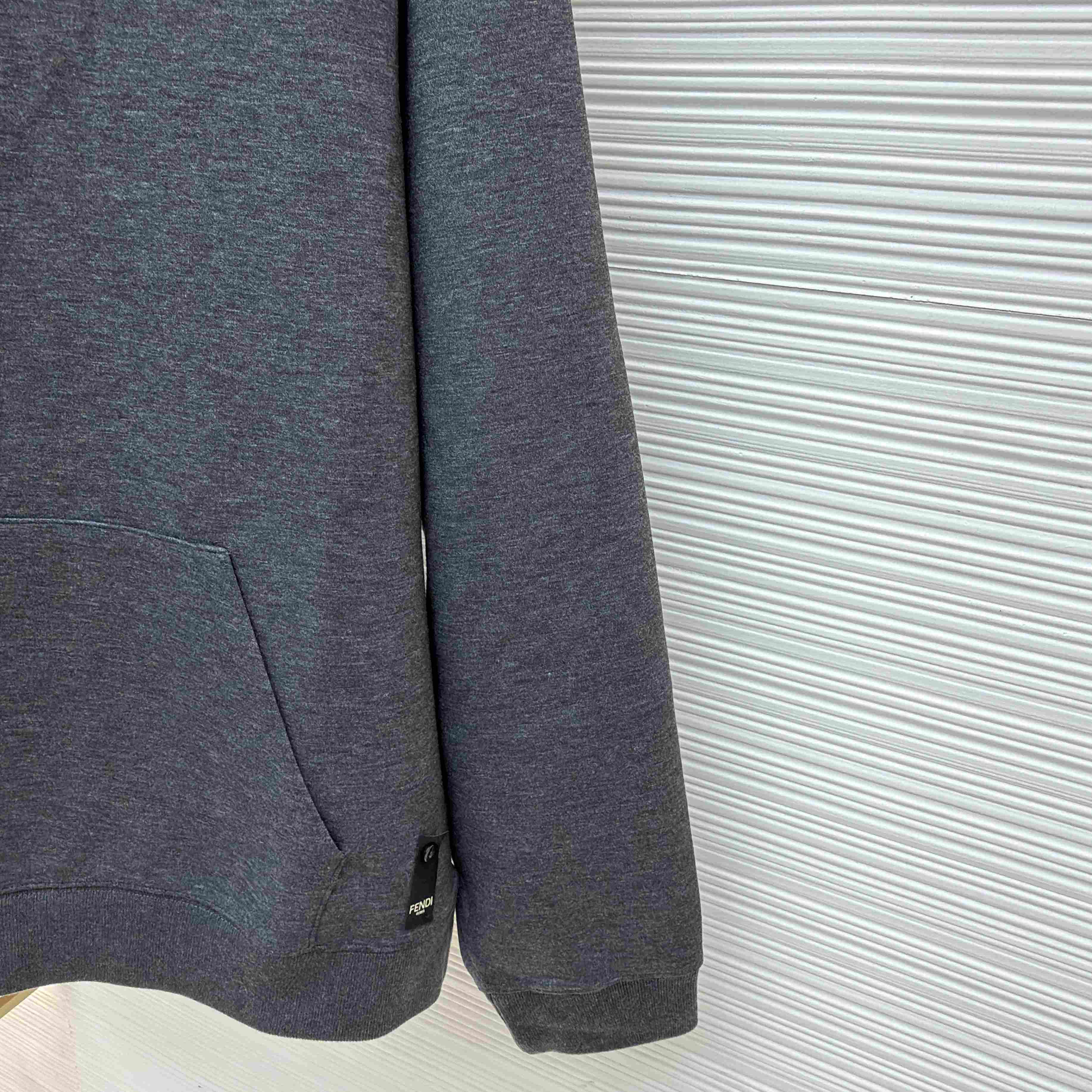 Fendi Dark Gray Cotton Sweatshirt - DesignerGu