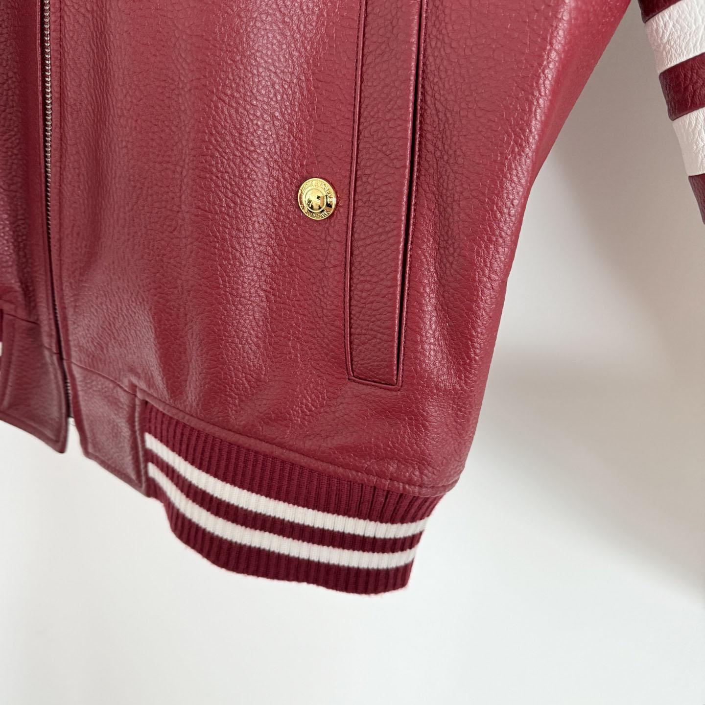 Thom Browne 4-bar Leather Bomber Jacket - DesignerGu