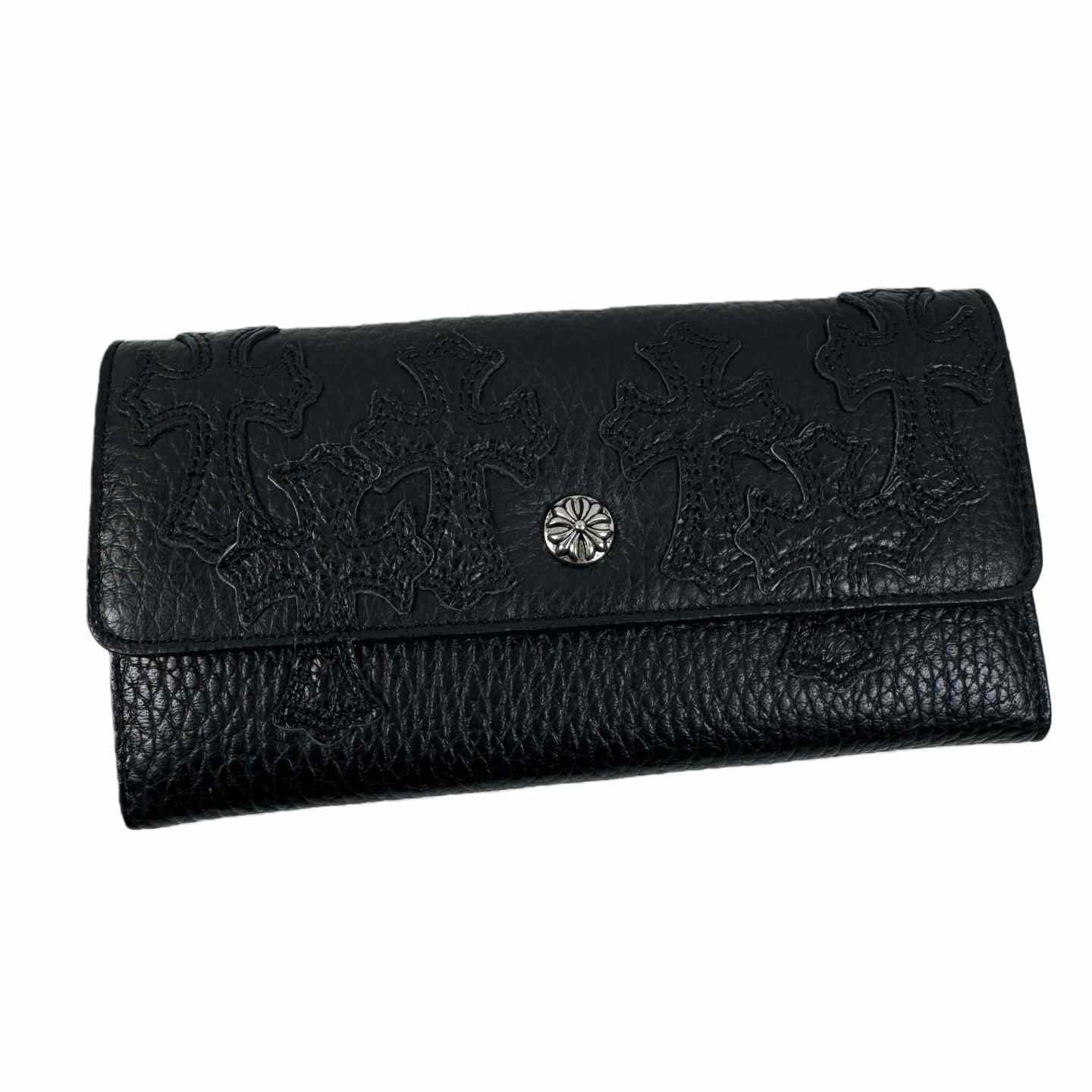 Chrome Heart Leather Cross Wallet - DesignerGu