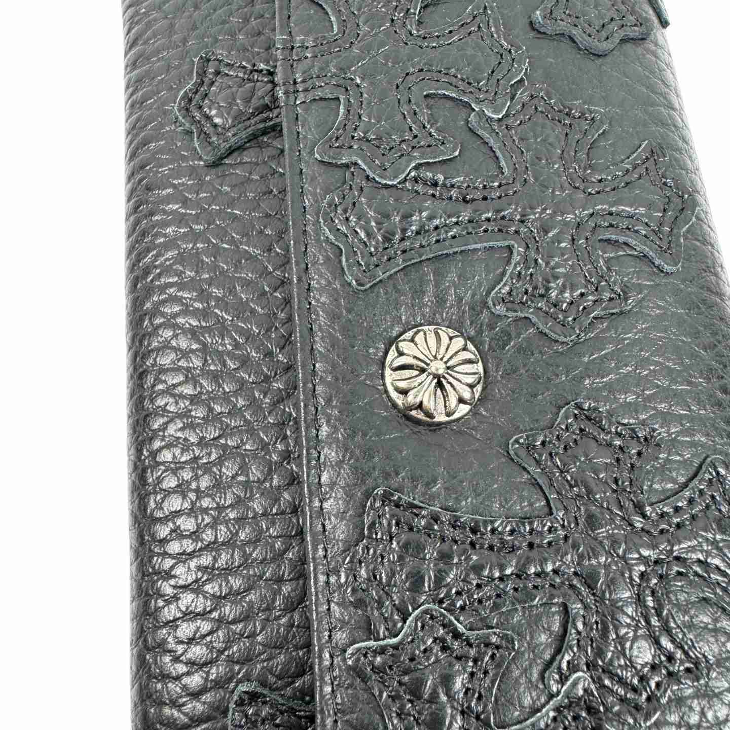 Chrome Heart Leather Cross Wallet - DesignerGu