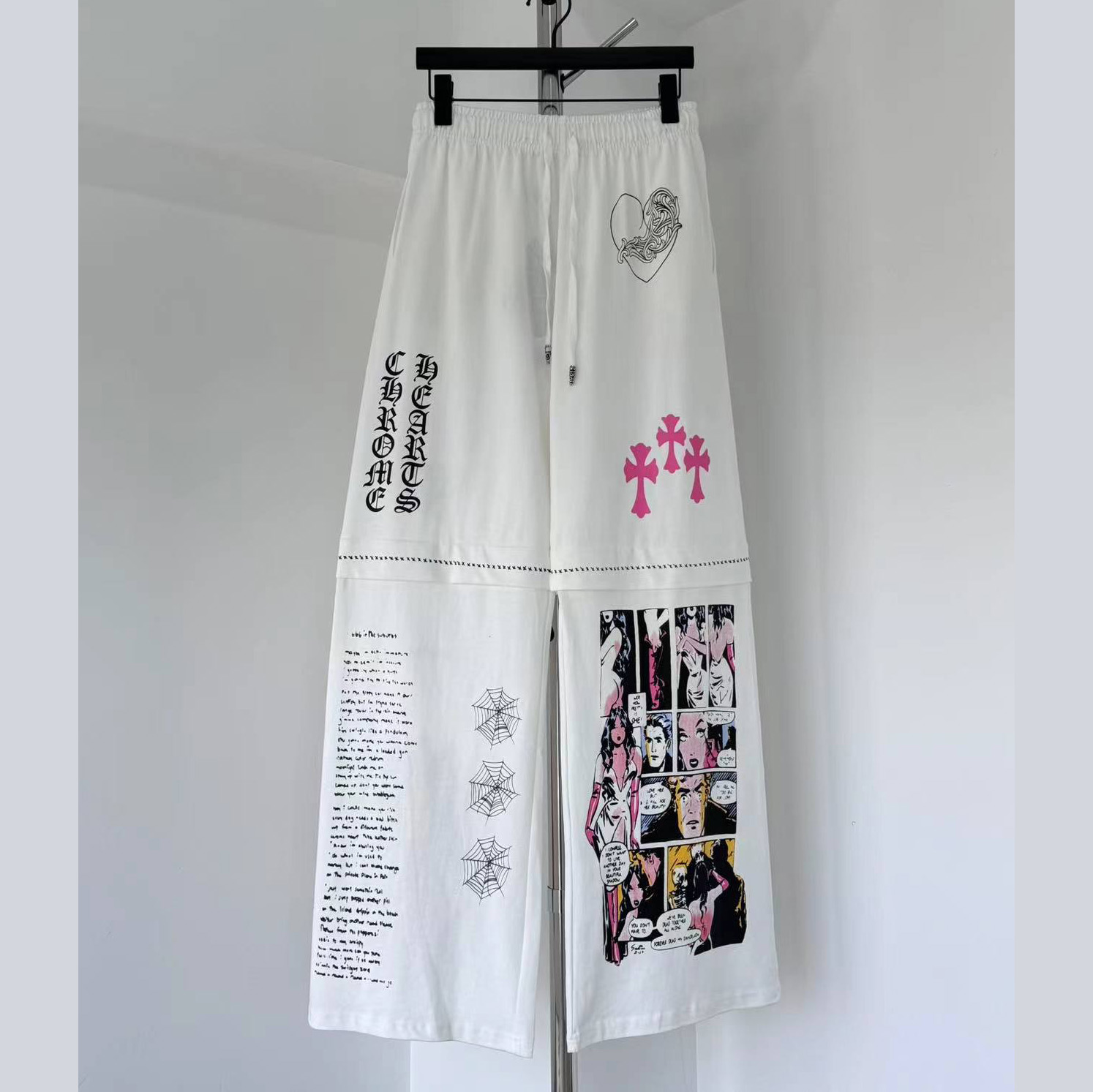 Chrome Hearts - x Deadly Doll White Comic Print Pants - DesignerGu