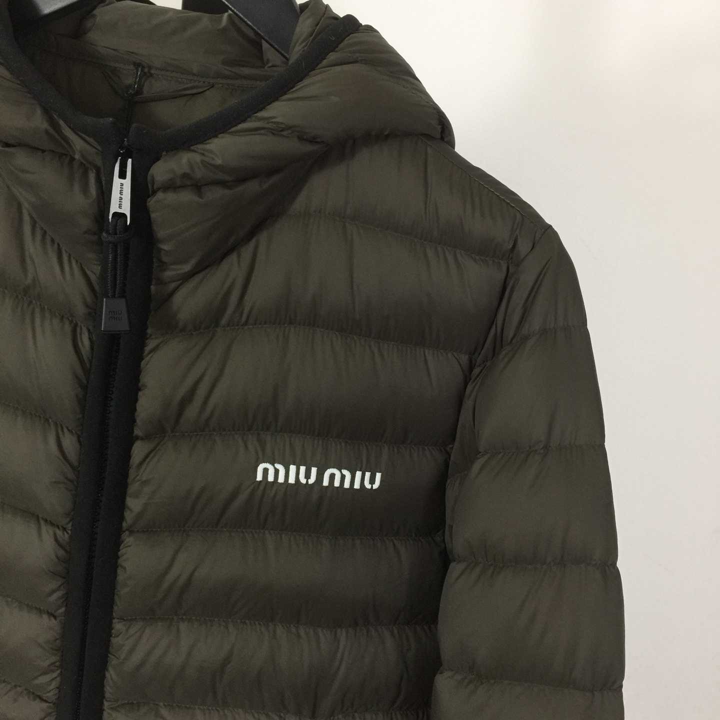 Miu Miu Light Pongé Down Hoodie Jacket - DesignerGu
