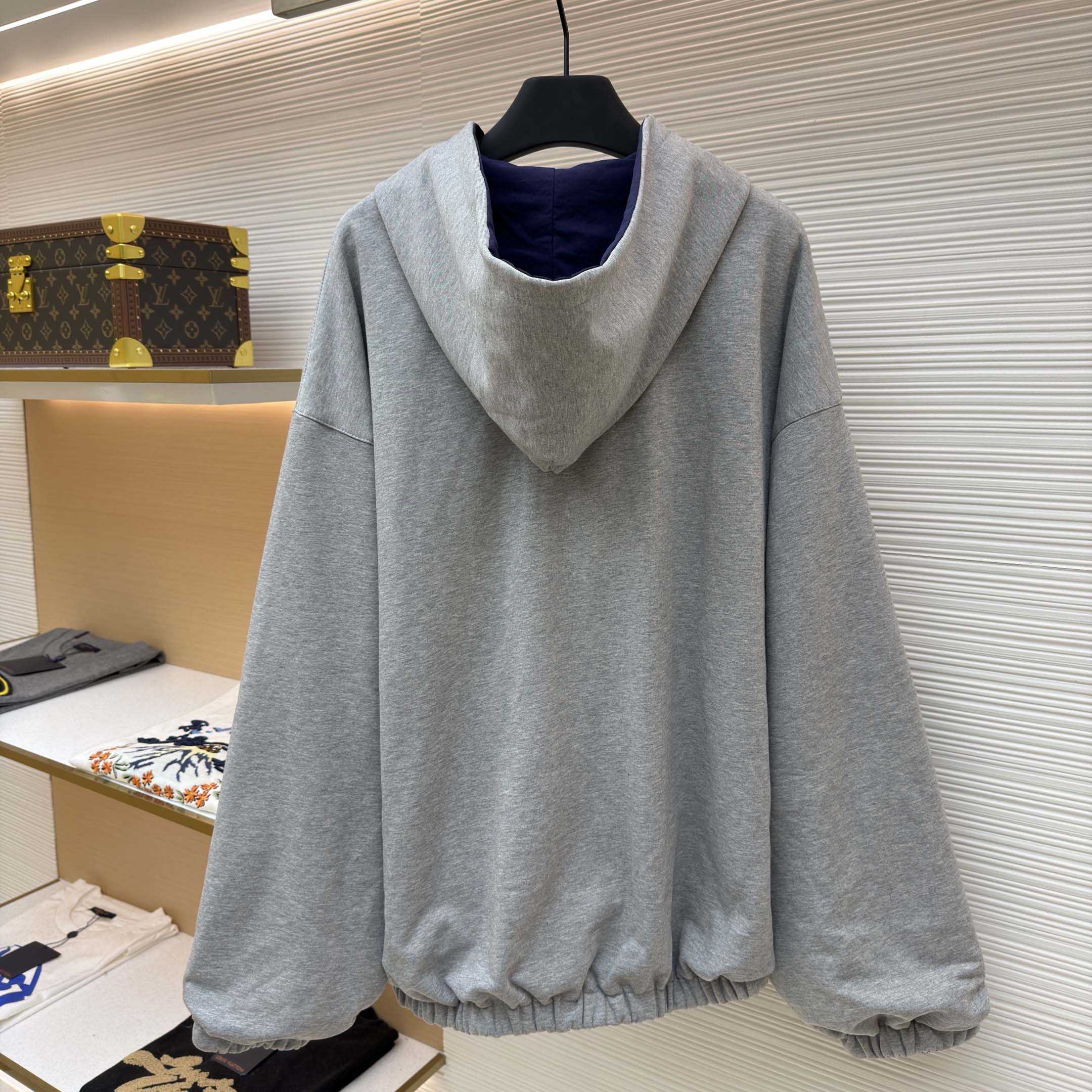 Balenciaga Navy Blue Reversible Jacket With Hood - DesignerGu