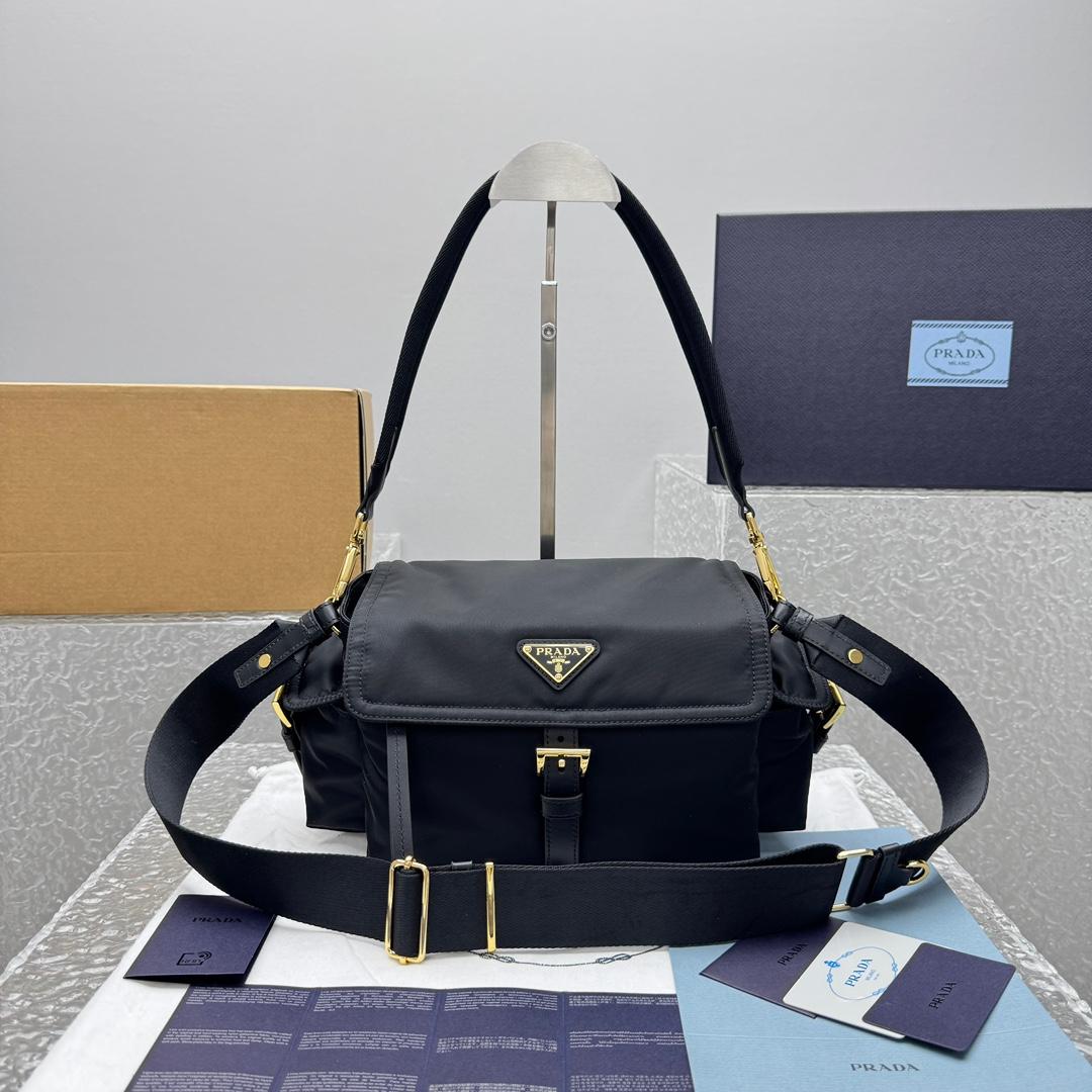 Prada Explore Medium Re-Nylon Shoulder Bag With Flap - DesignerGu