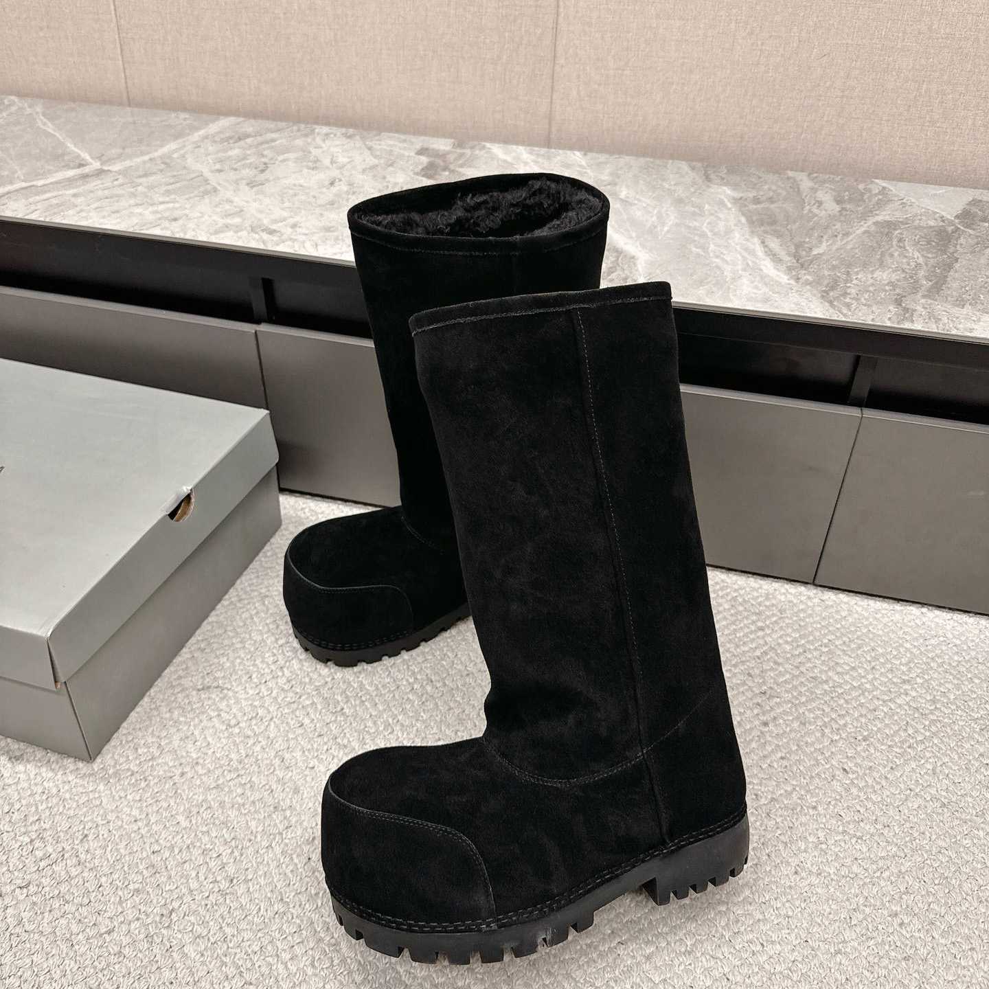 Balenciaga Alaska Fur High Boots - DesignerGu