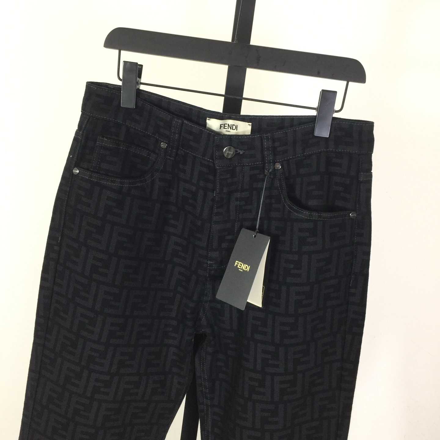 Fendi Black FF Denim Pants - DesignerGu