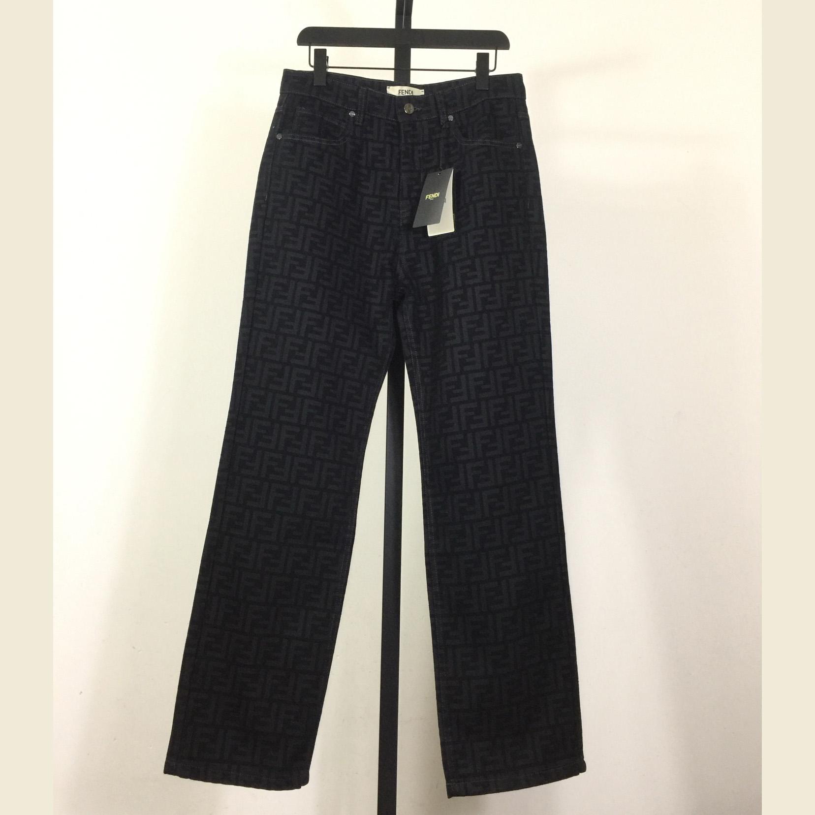 Fendi Black FF Denim Pants - DesignerGu