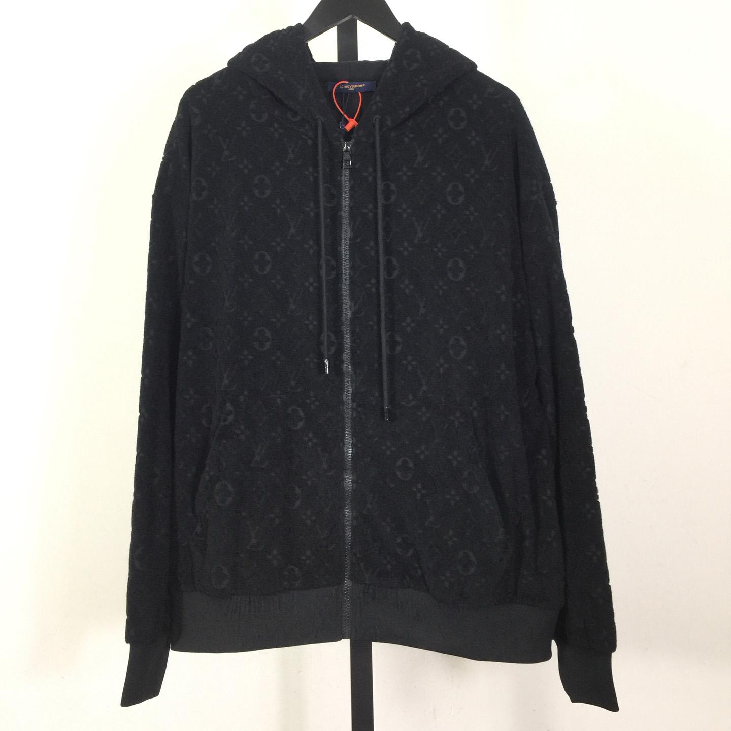 Louis Vuitton Monogram Terry Zip-Through Hoodie   1AGMF2 - DesignerGu