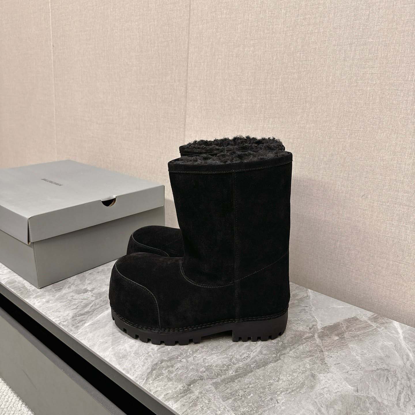 Balenciaga Alaska Fur High Boots - DesignerGu