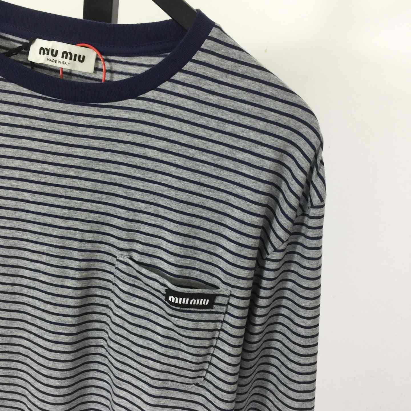 Miu Miu Long-sleeved Jersey T-shirt - DesignerGu