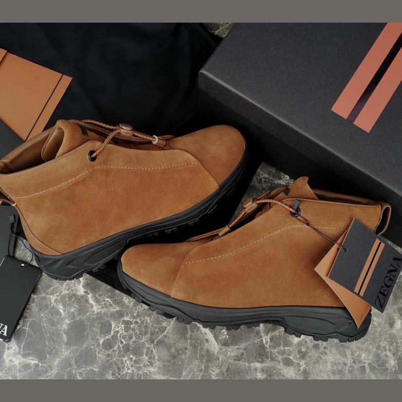 Zegna Dark Foliage Suede Triple Stitch™ Vetta Sneakers  - DesignerGu