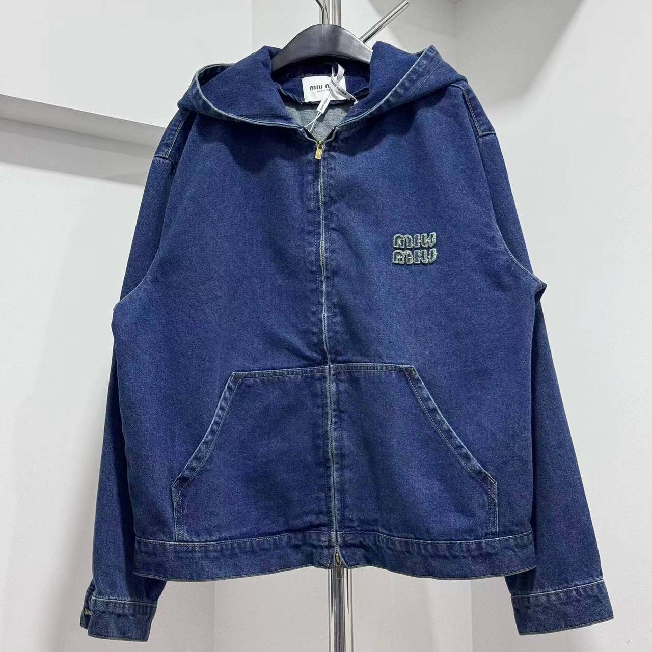Miu Miu Denim Hoodie Jacket - DesignerGu