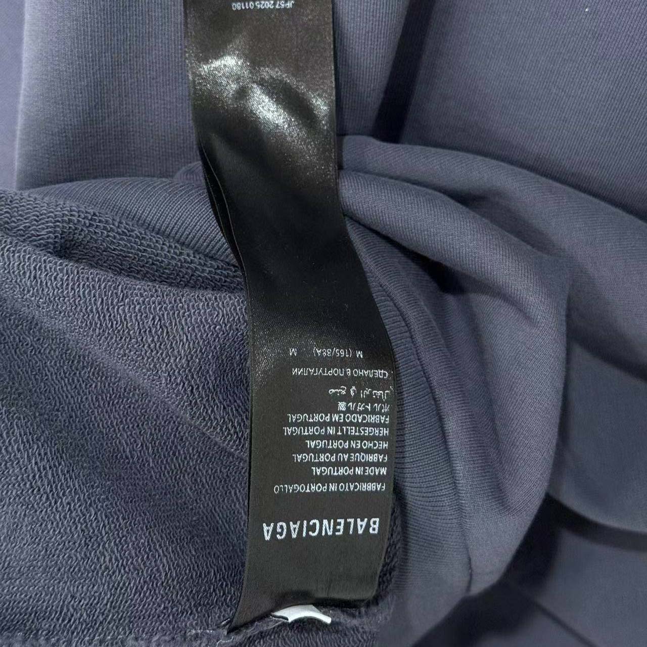 Balenciaga Back Zip-Up Hoodie Regular Fit in faded dark blue - DesignerGu