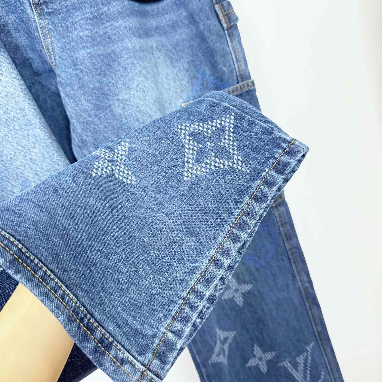 Louis Vuitton Monogram Denim Workwear Pants - DesignerGu