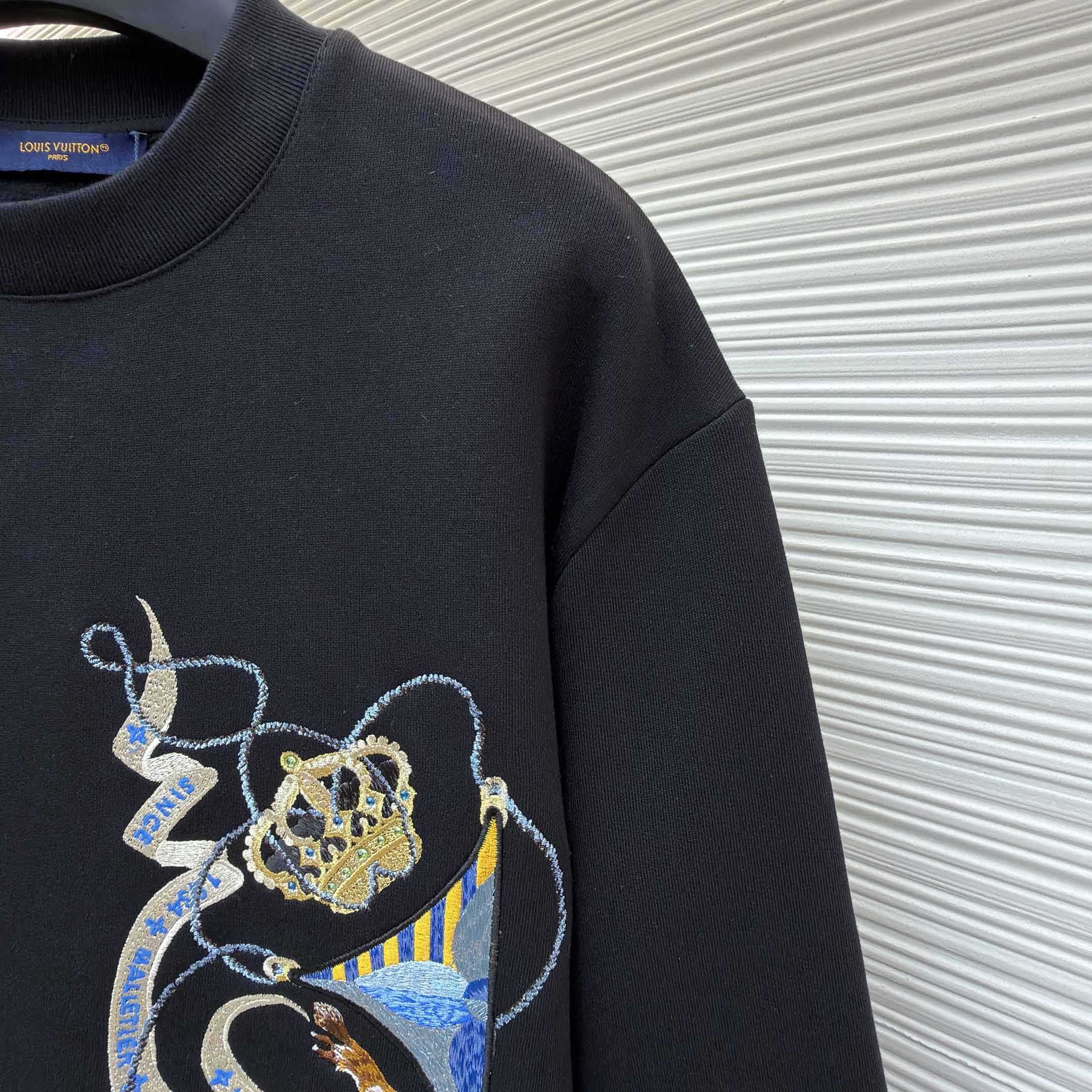 Louis Vuitton Embroidered Long-Sleeved Sweatshirt  - DesignerGu